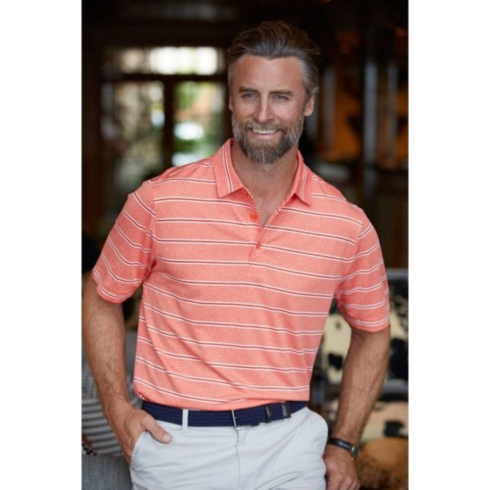 Cutter & Buck Cutter & Buck Forge Heathered Stripe Stretch Men's Polo