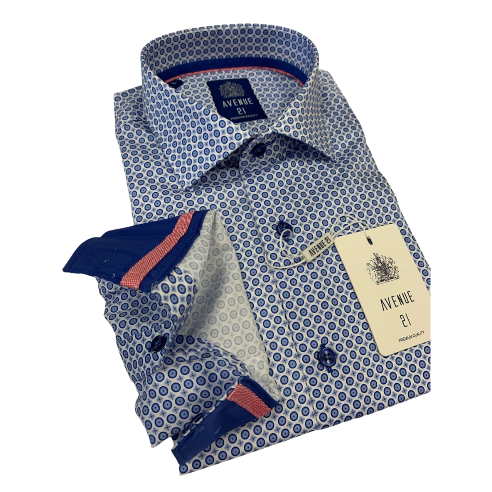 Michel & Martin Avenue 21 Multi Print Long Sleeve Button Down Shirt