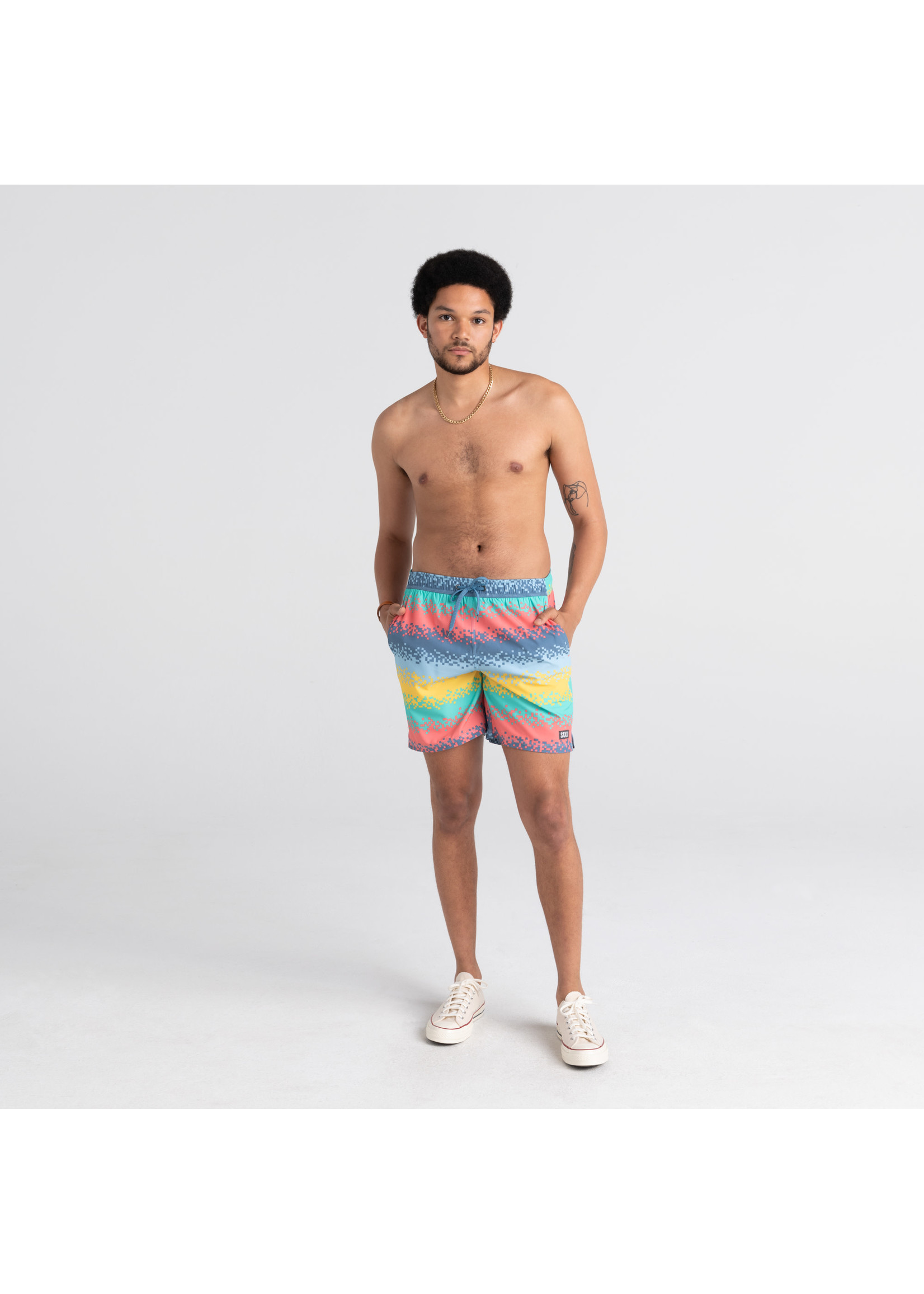 SAXX OH BUOY Swim Shorts 7" / Tech Rec Stripe- Multi