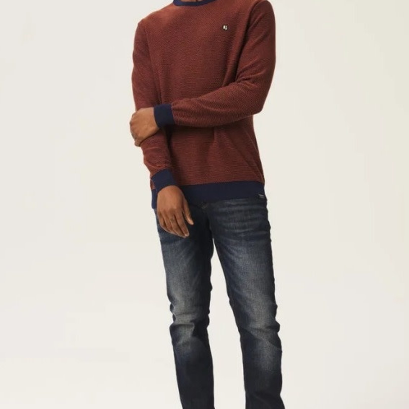 Garcia Red Brown Pullover Sweater