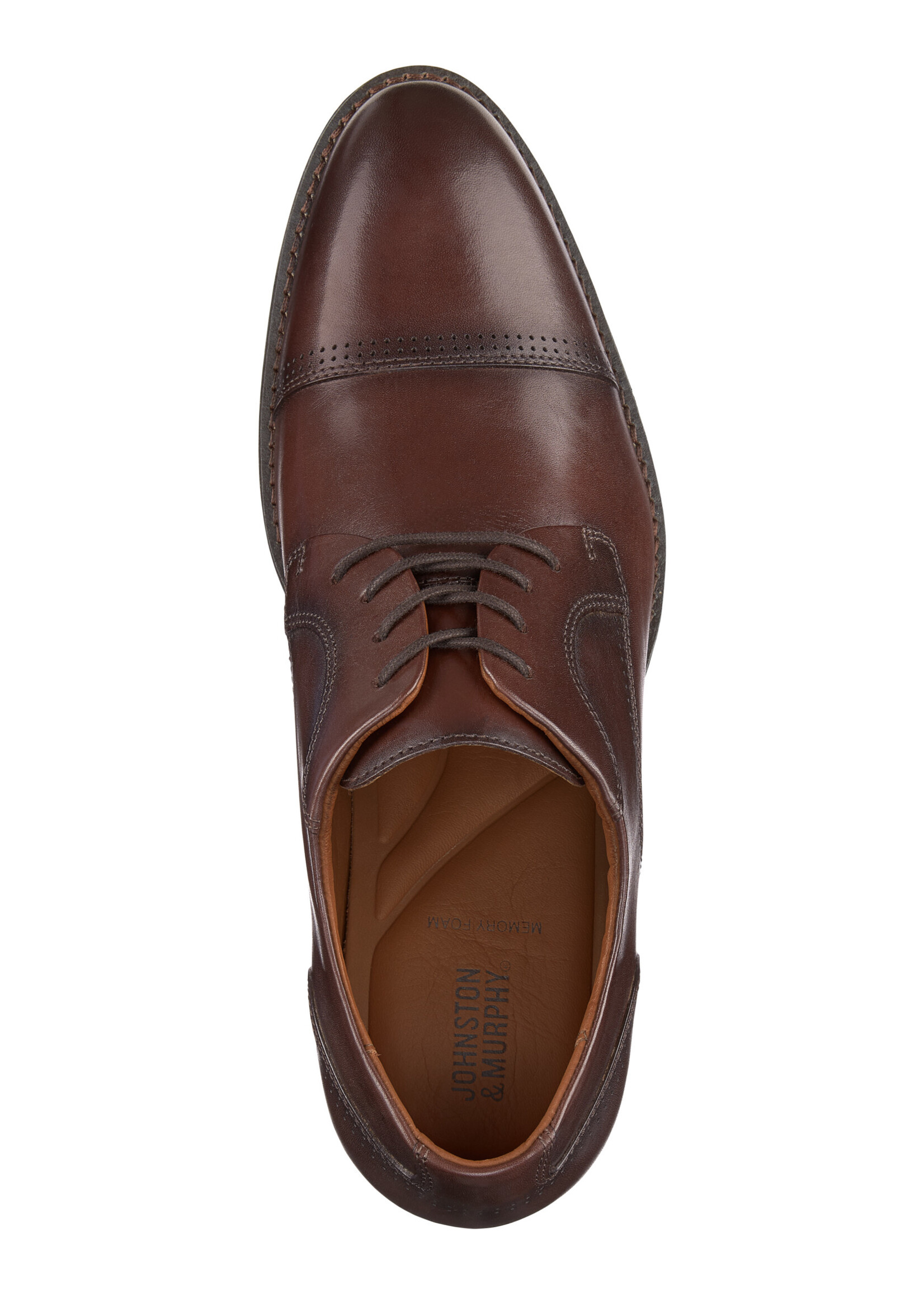 Johnston & Murphy Hawthorne Toe Cap - Mahogony Full Grain Leather