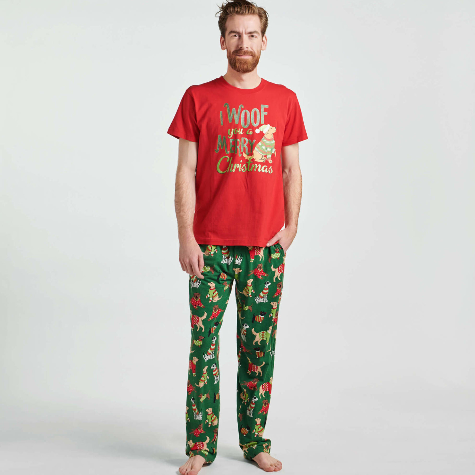 Little Blue House Woofing Christmas Men's Pajama Pants