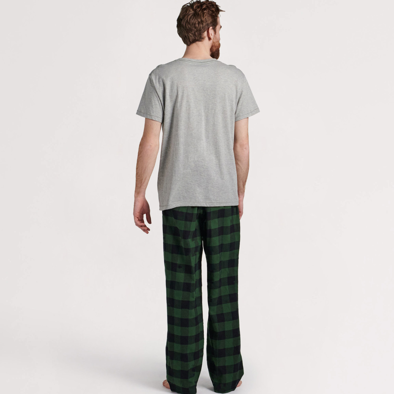 Little Blue House Forest Green Plaid Men's Flannel Pajama