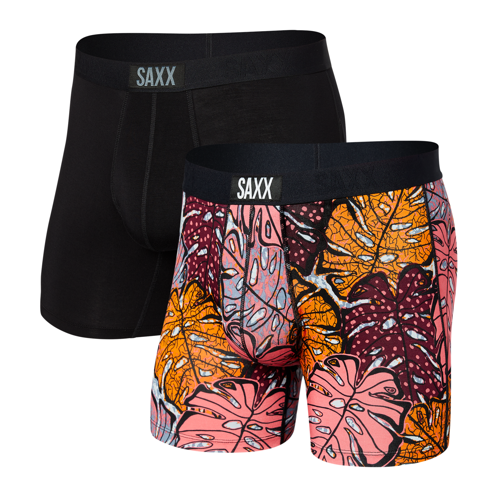 SAXX ULTRA 2-PACK Super Soft  Boxer Brief | Exotic Leaves/Black