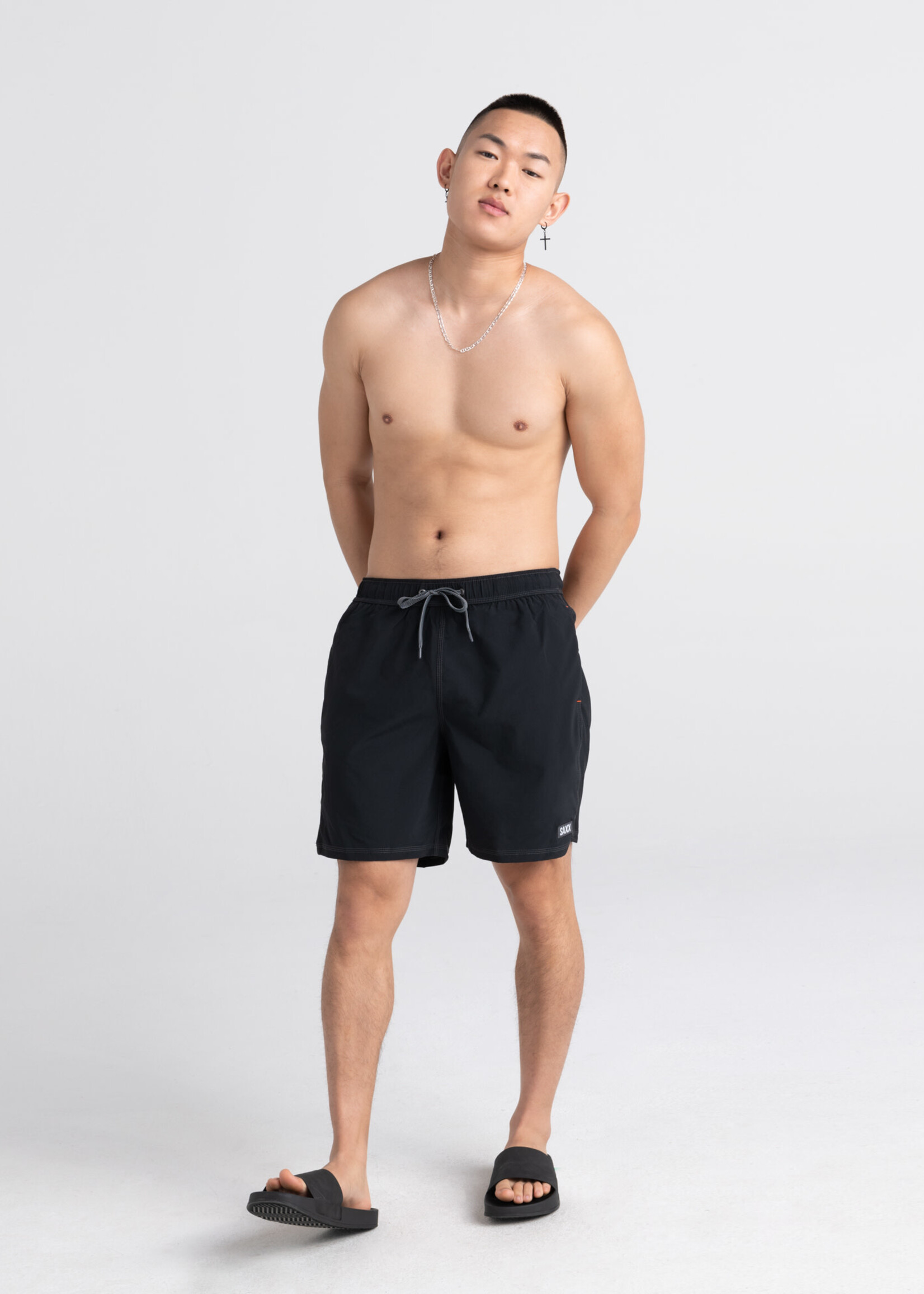 SAXX OH BUOY Stretch Volley Swim Shorts 7" / Black