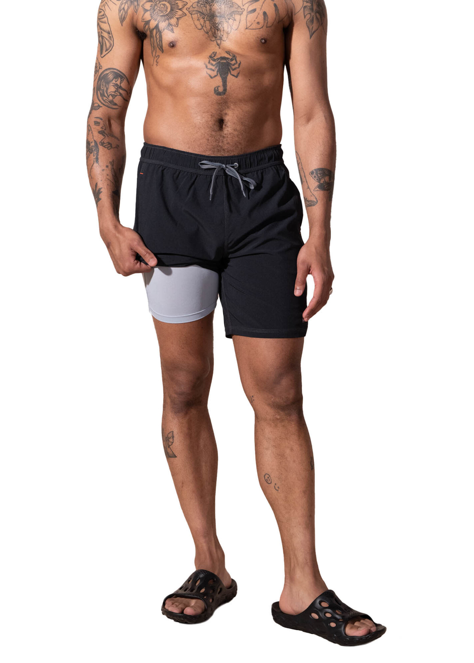SAXX OH BUOY Stretch Volley Swim Shorts 7" / Black