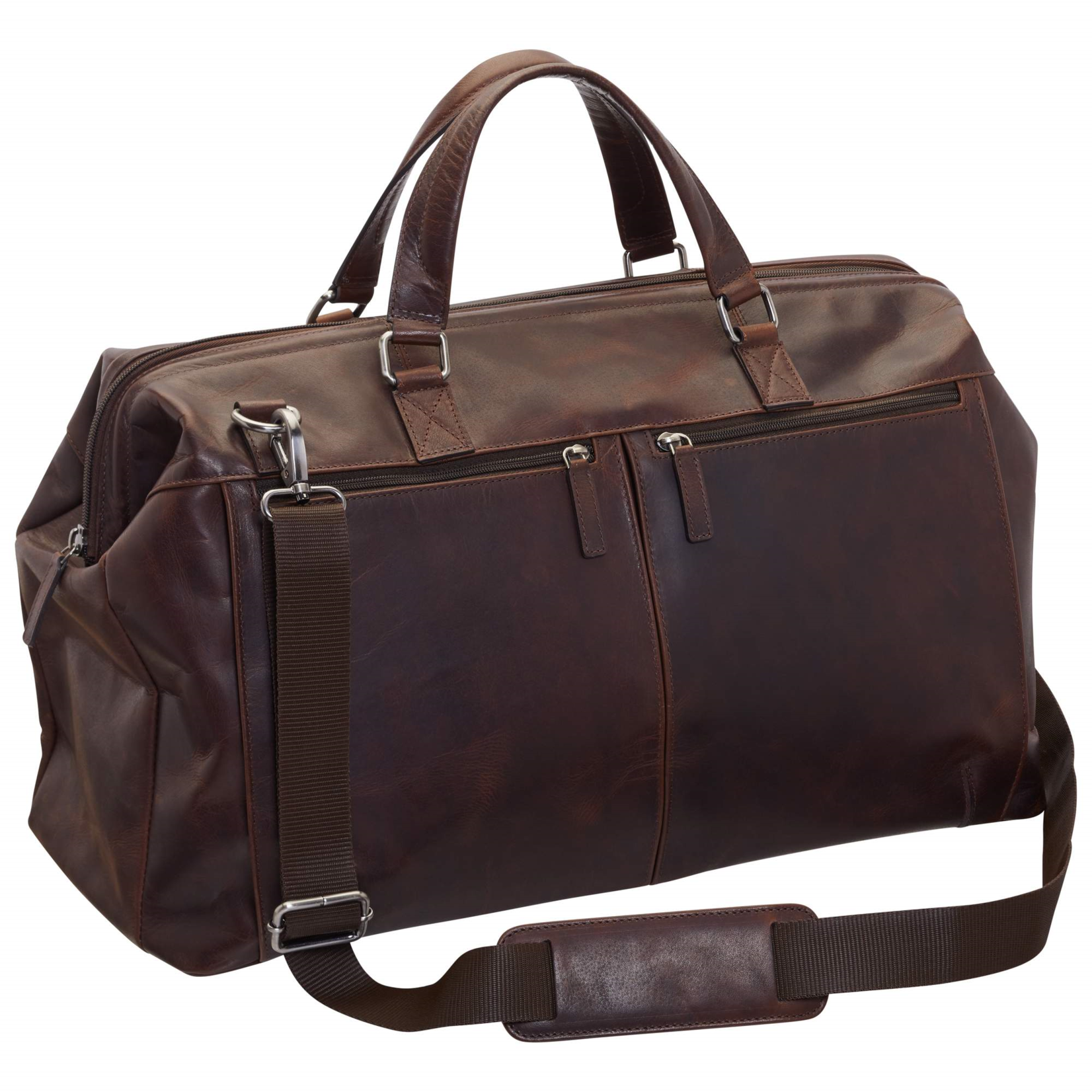 Mancini Classic Buffalo Leather Carry-on Duffle Bag