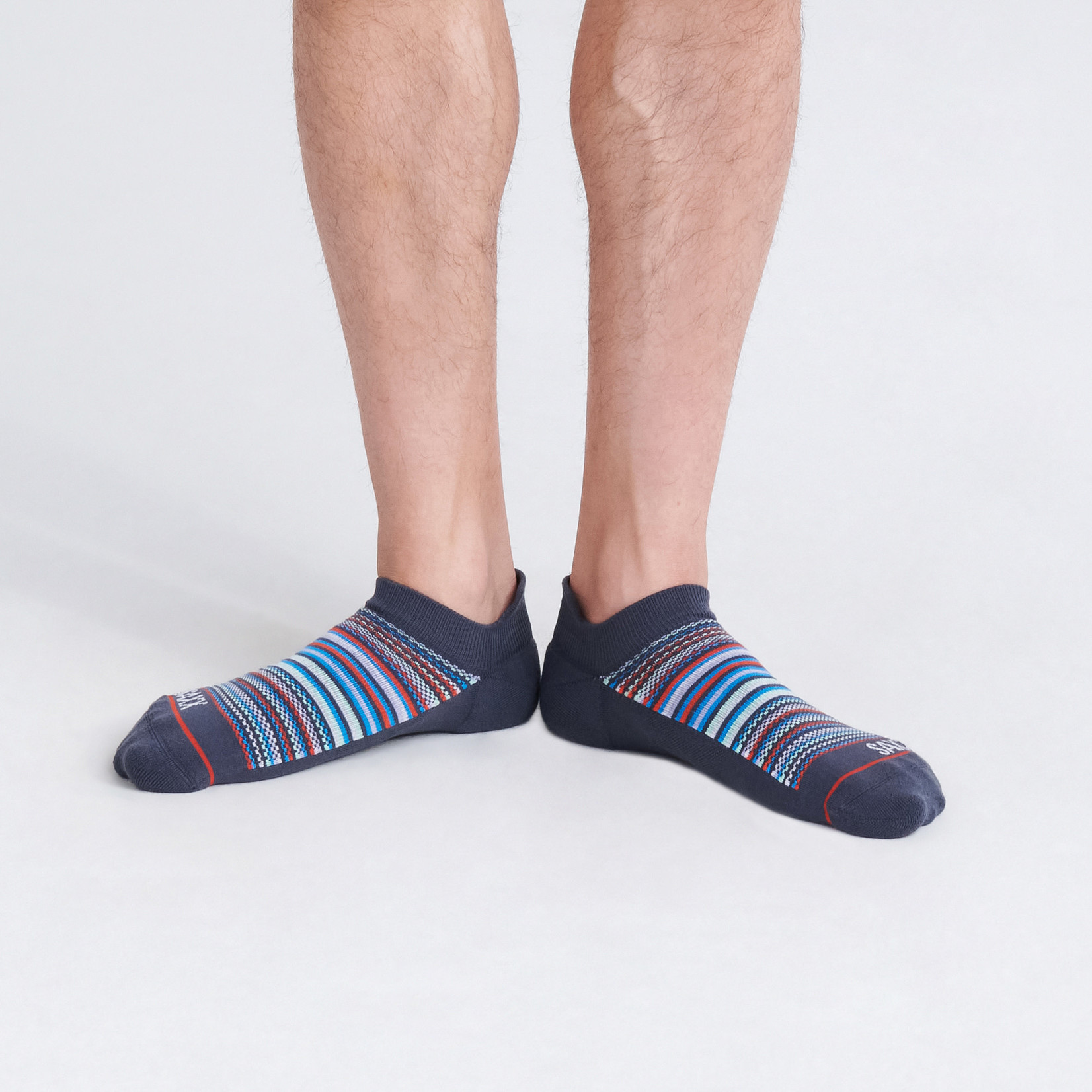 SAXX WHOLE PACKAGE Low Show Socks / Vibrant Stripe- India Ink