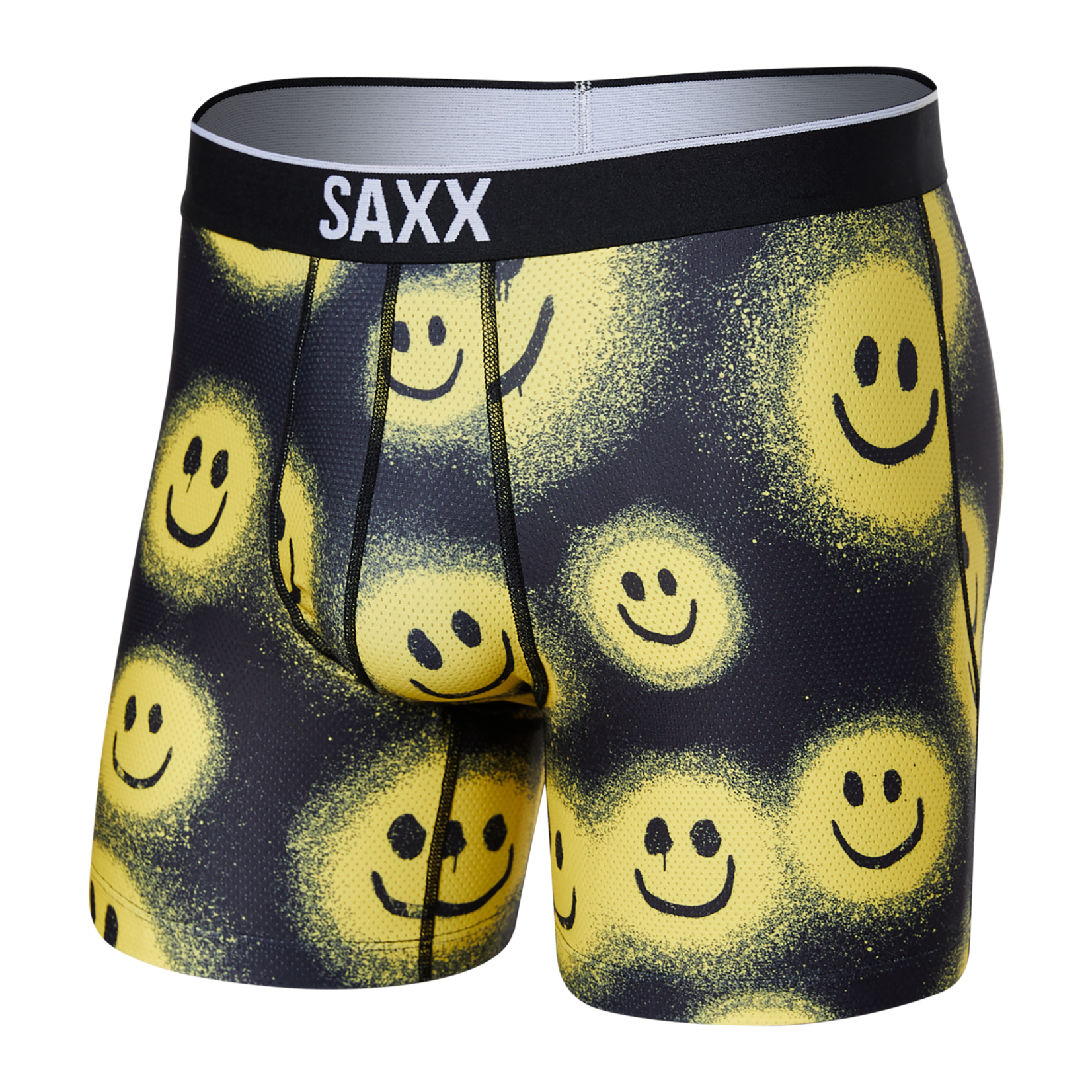 SAXX VOLT Breathable Mesh Boxer Brief / Painted Smile- Black