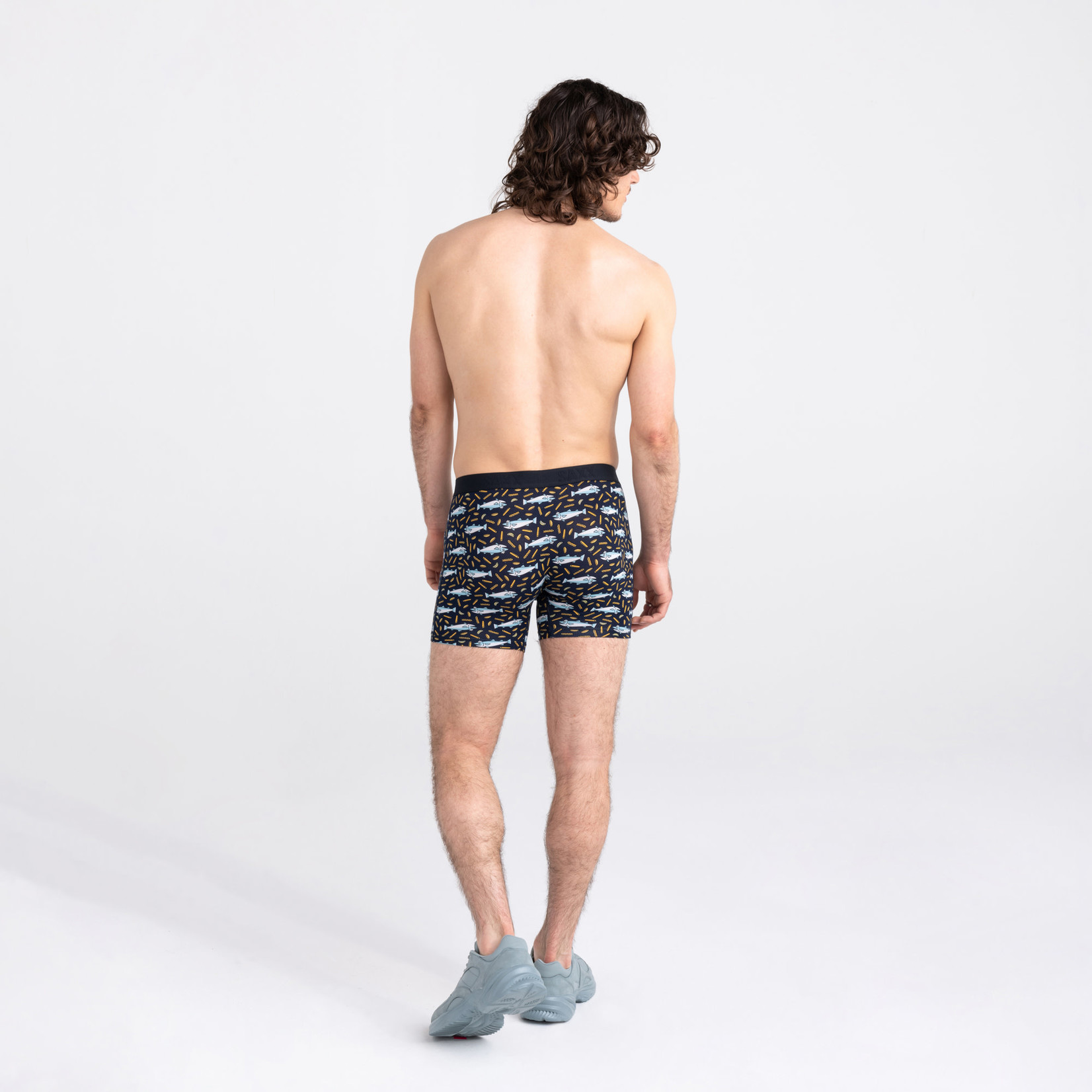 Saxx Vibe Boxer Brief - Lawnchairs & Limes Blue