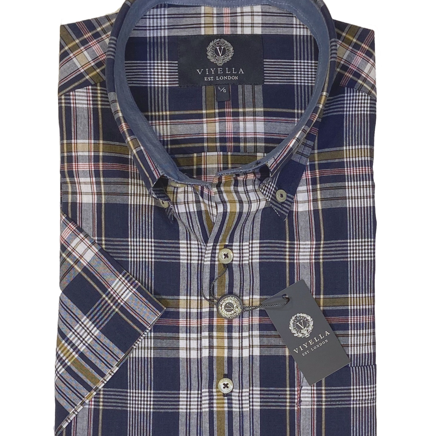 Viyella Viyella 100% Cotton Madras Short Sleeve Shirt