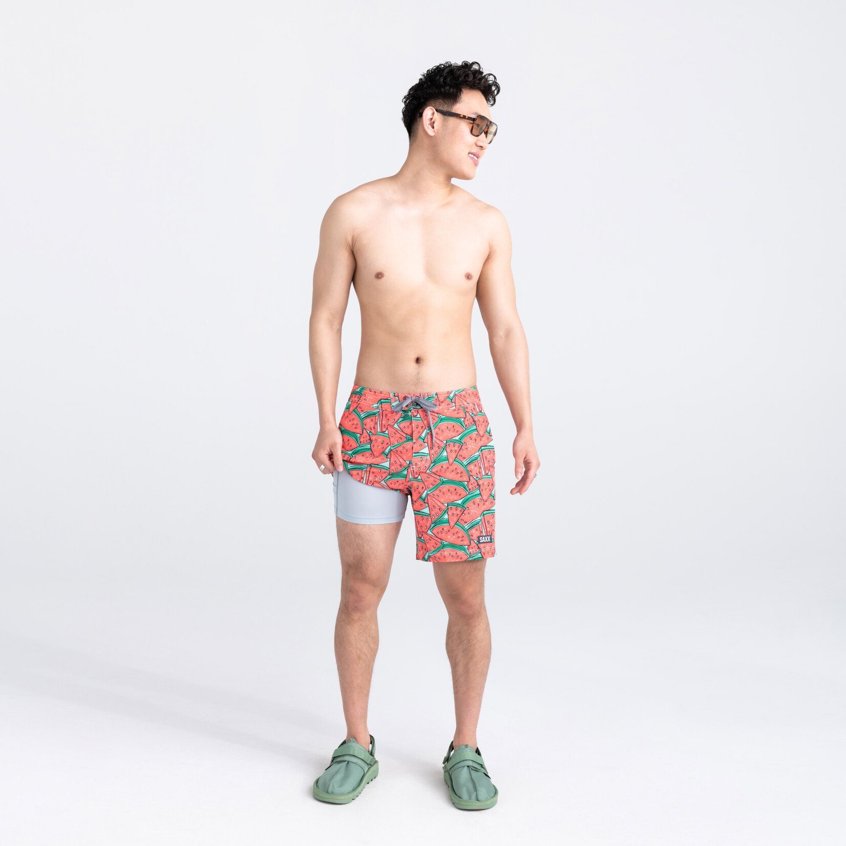 SAXX BETAWAVE BOARDSHORT Swim Shorts 17" / Mega Melon- Multi