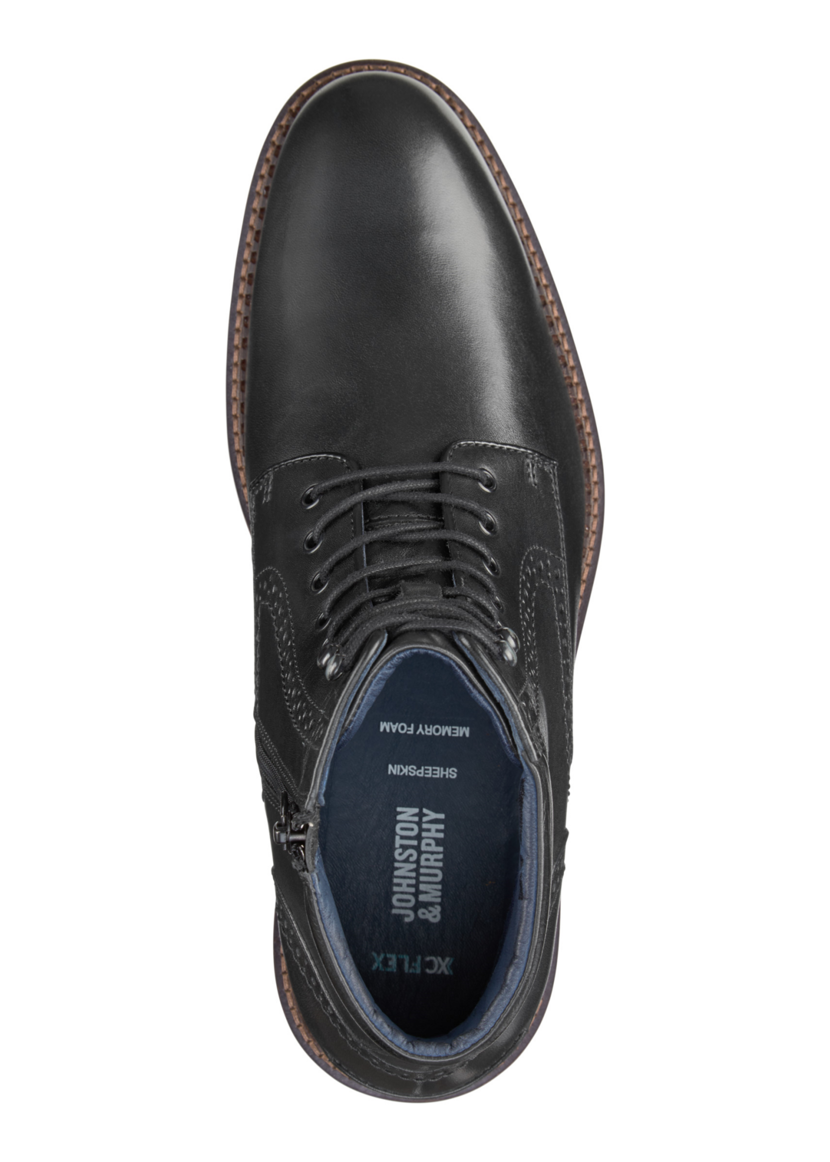 Johnston & Murphy J & M - CONNELLY Black Plain Toe Boot (5681)