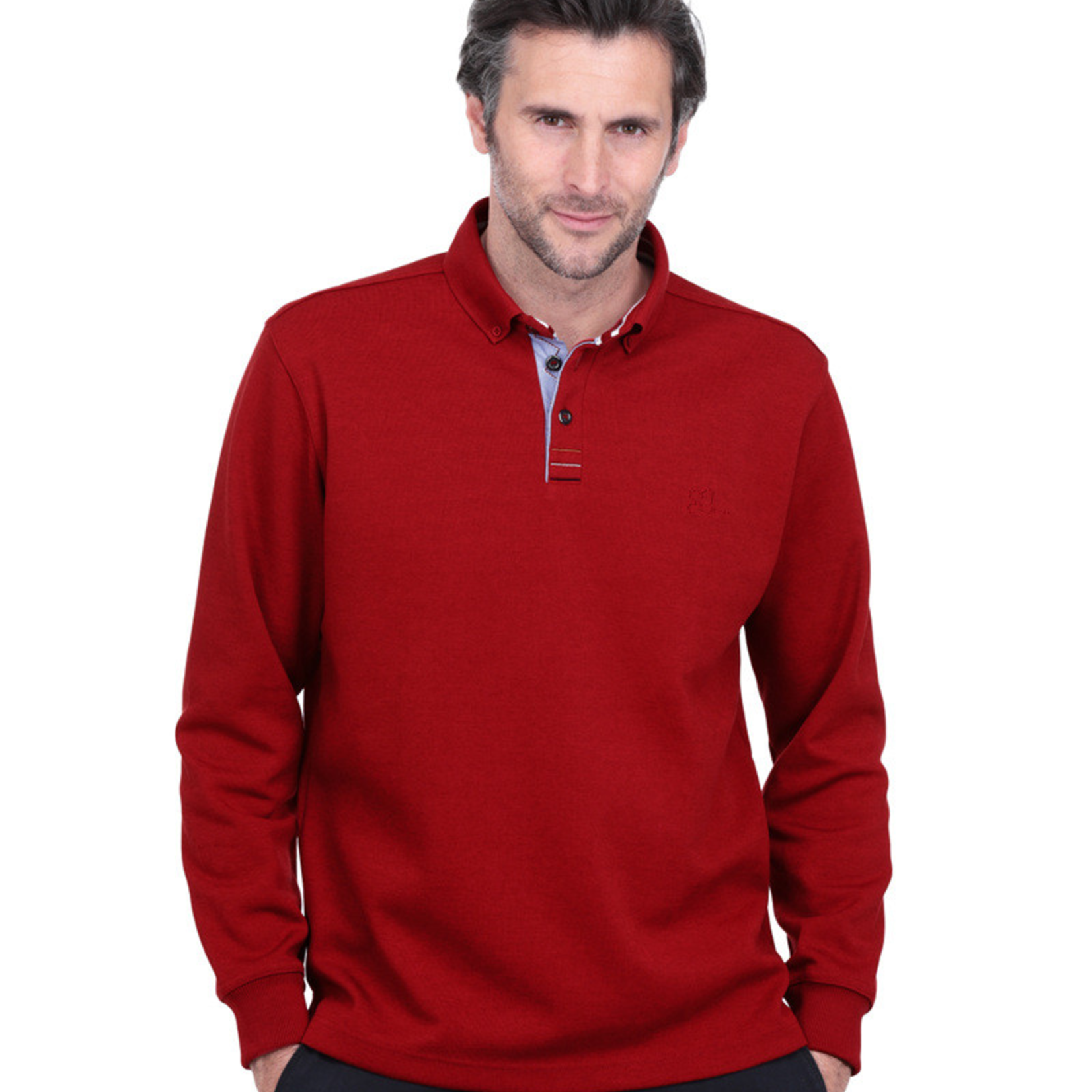 Ethnic Blue LONG SLEEVE SOFT TOUCH POLO| Cherry