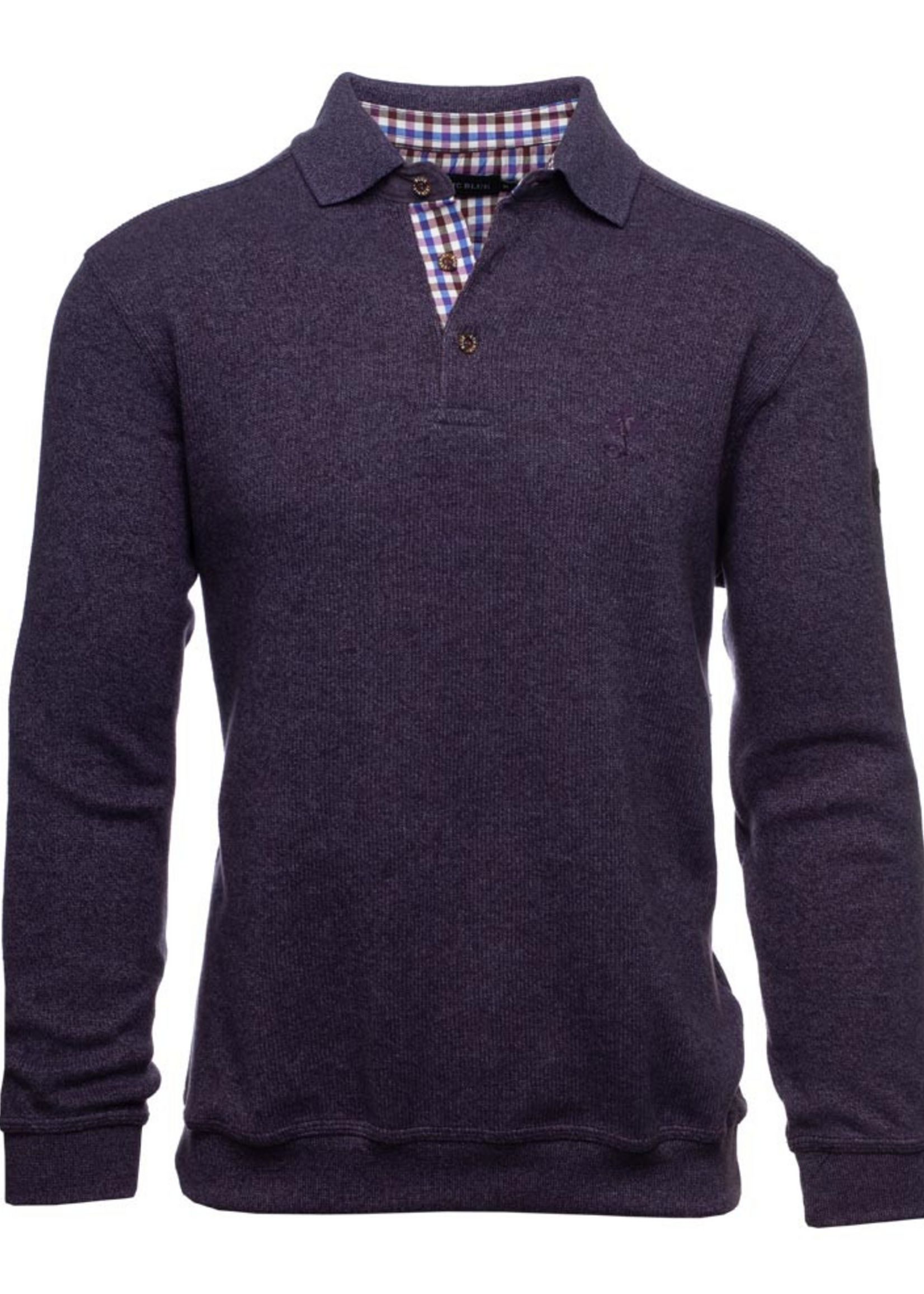 Ethnic Blue LONG SLEEVE SOFT TOUCH POLO | Plum