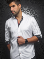 Au Noir Au Noir MC QUEEN Premium Canadian Dress Shirt | White Black