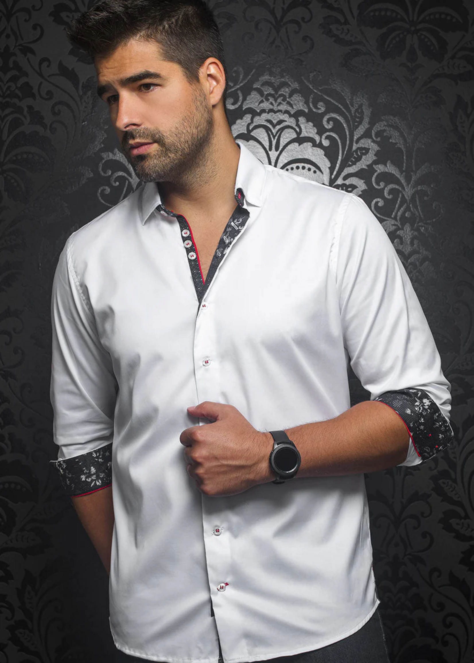 Au Noir MC QUEEN | PREMIUM CANADIAN DRESS SHIRT | White Black