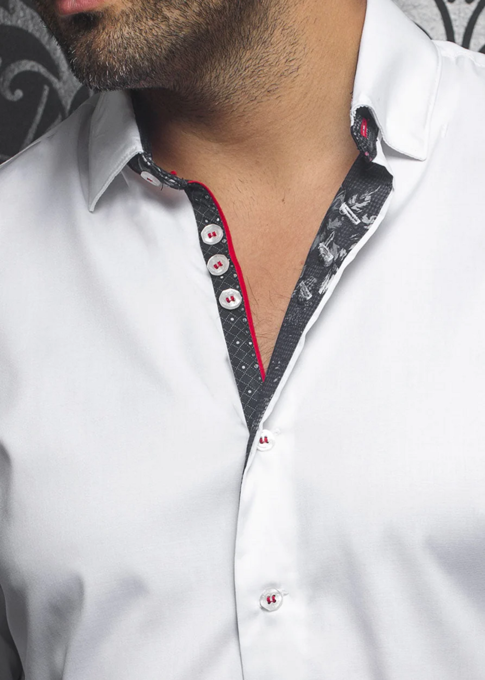 Au Noir MC QUEEN | PREMIUM CANADIAN DRESS SHIRT | White Black