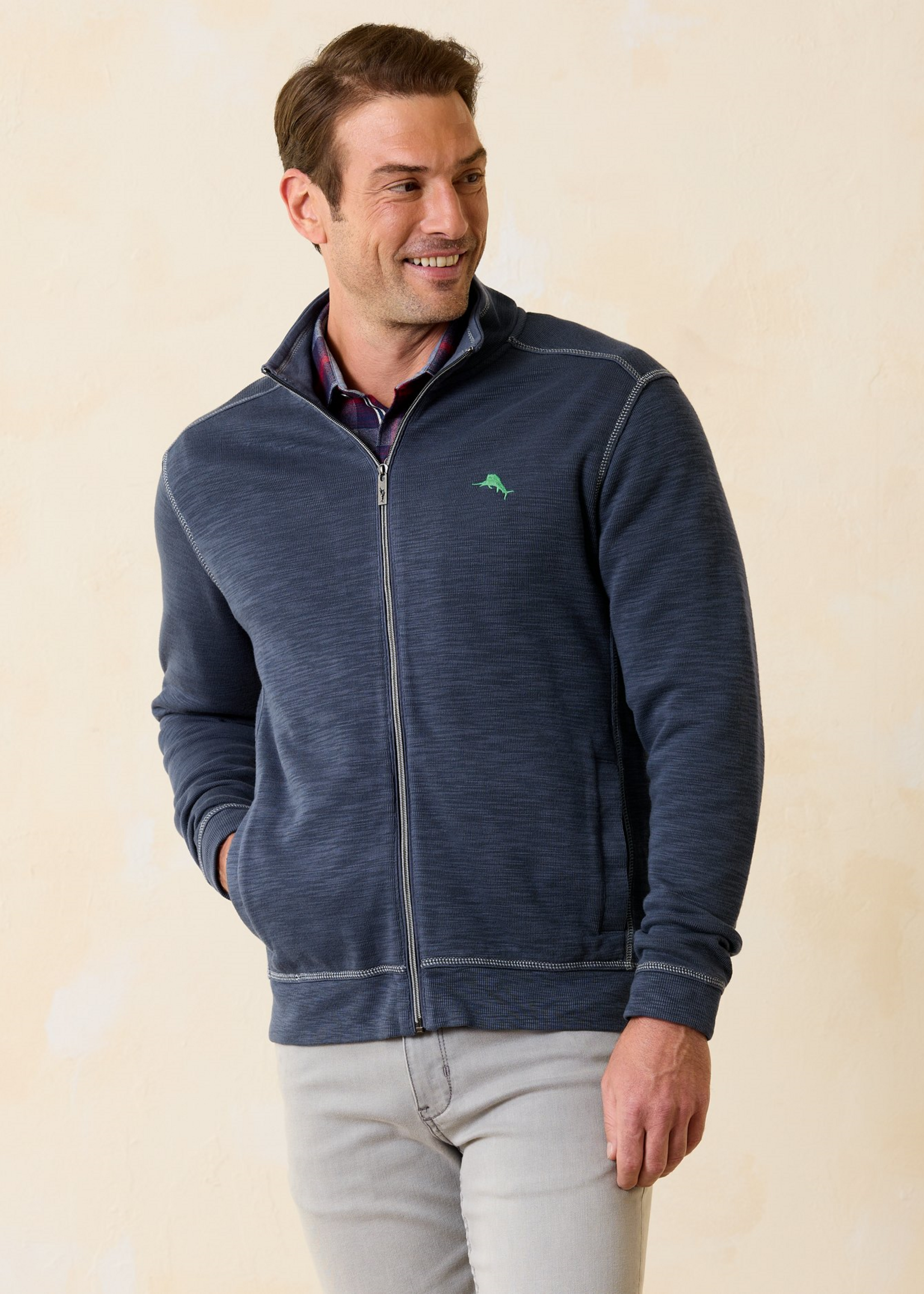 Tommy Bahama TOBAGO BAY FULL ZIP  SWEATSHIRT| Ocean Deep