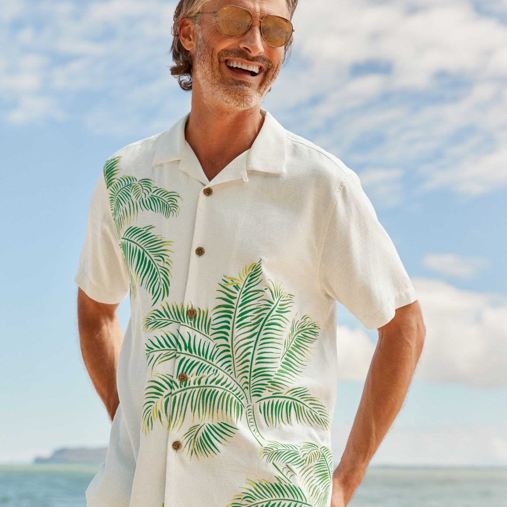 Tommy Bahama STRING OF PALMS SILK CAMP SHIRT | Continental