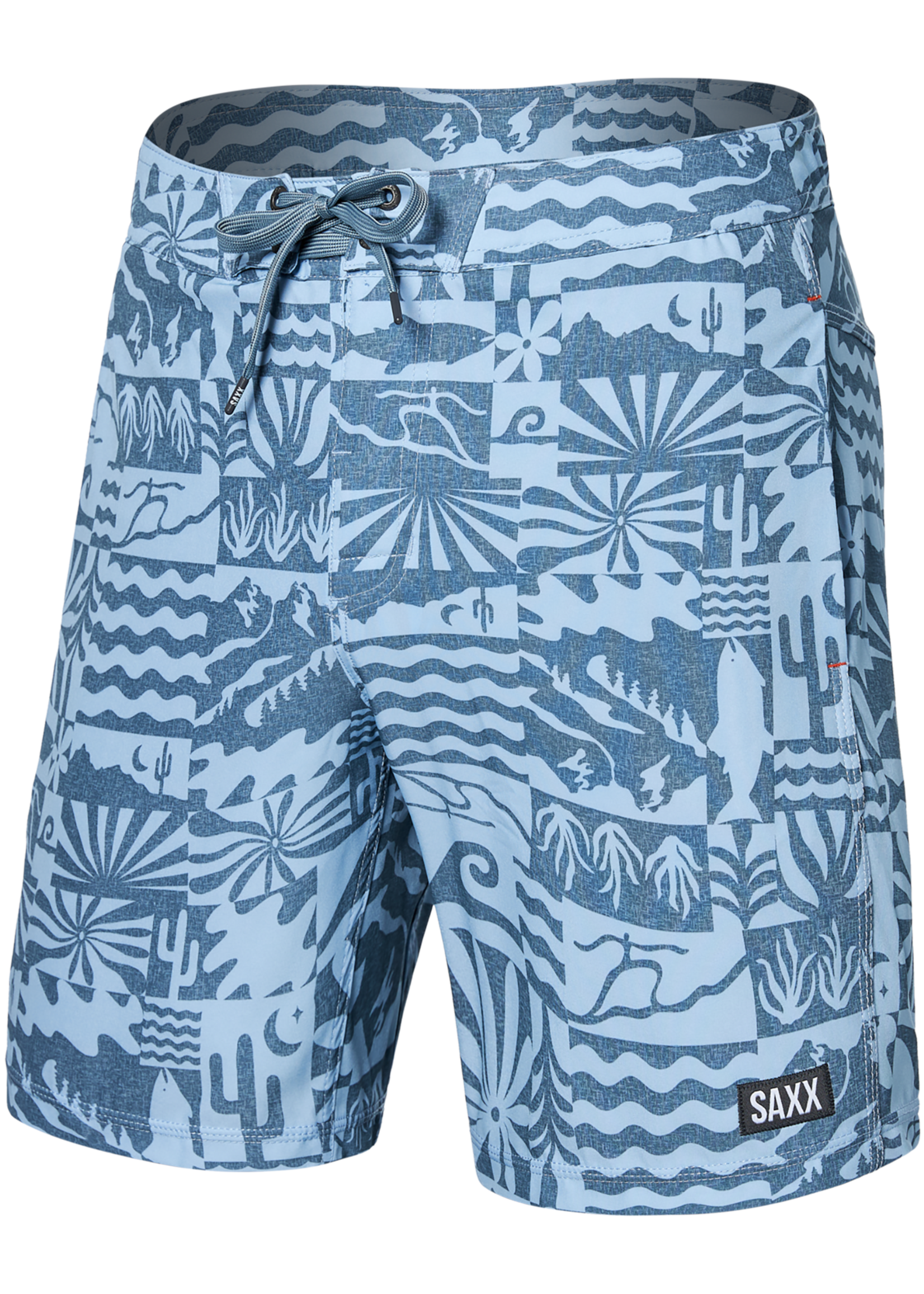 SAXX Betawave 17" Boardshort Swim Shorts | West Coast | Chambray