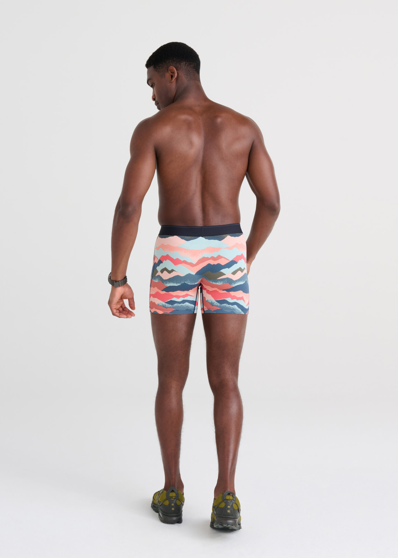 SAXX Quest Quick Dry Mesh Boxer Brief / Mountain Abstract- Multi
