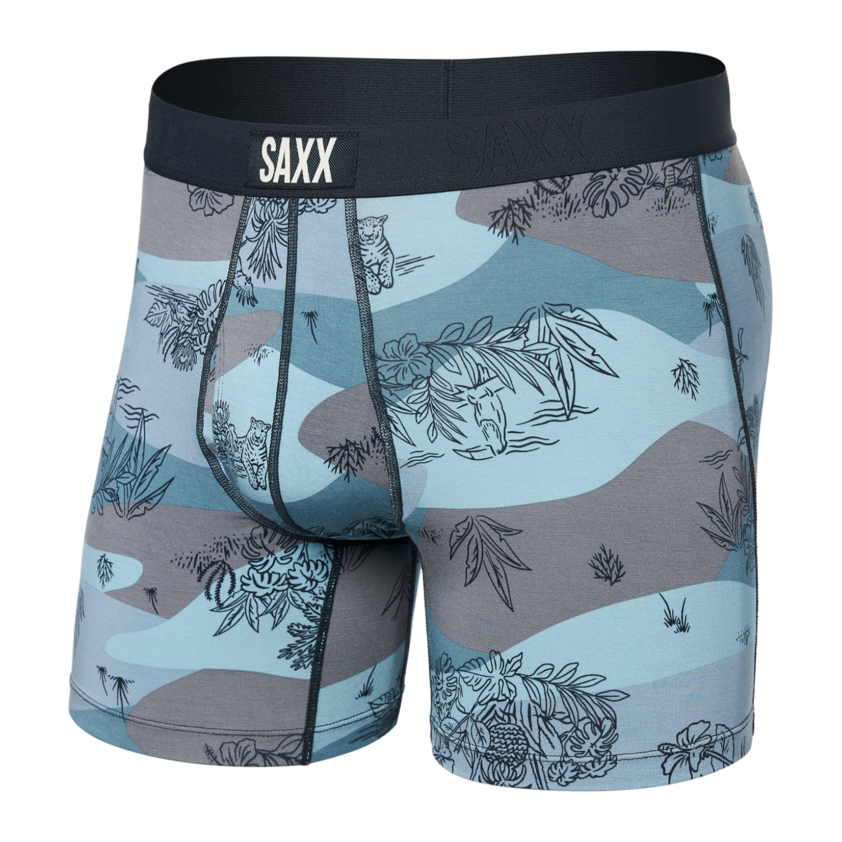SAXX Ultra Super Soft Boxer Brief | Jungle Toile- Dusty Blue
