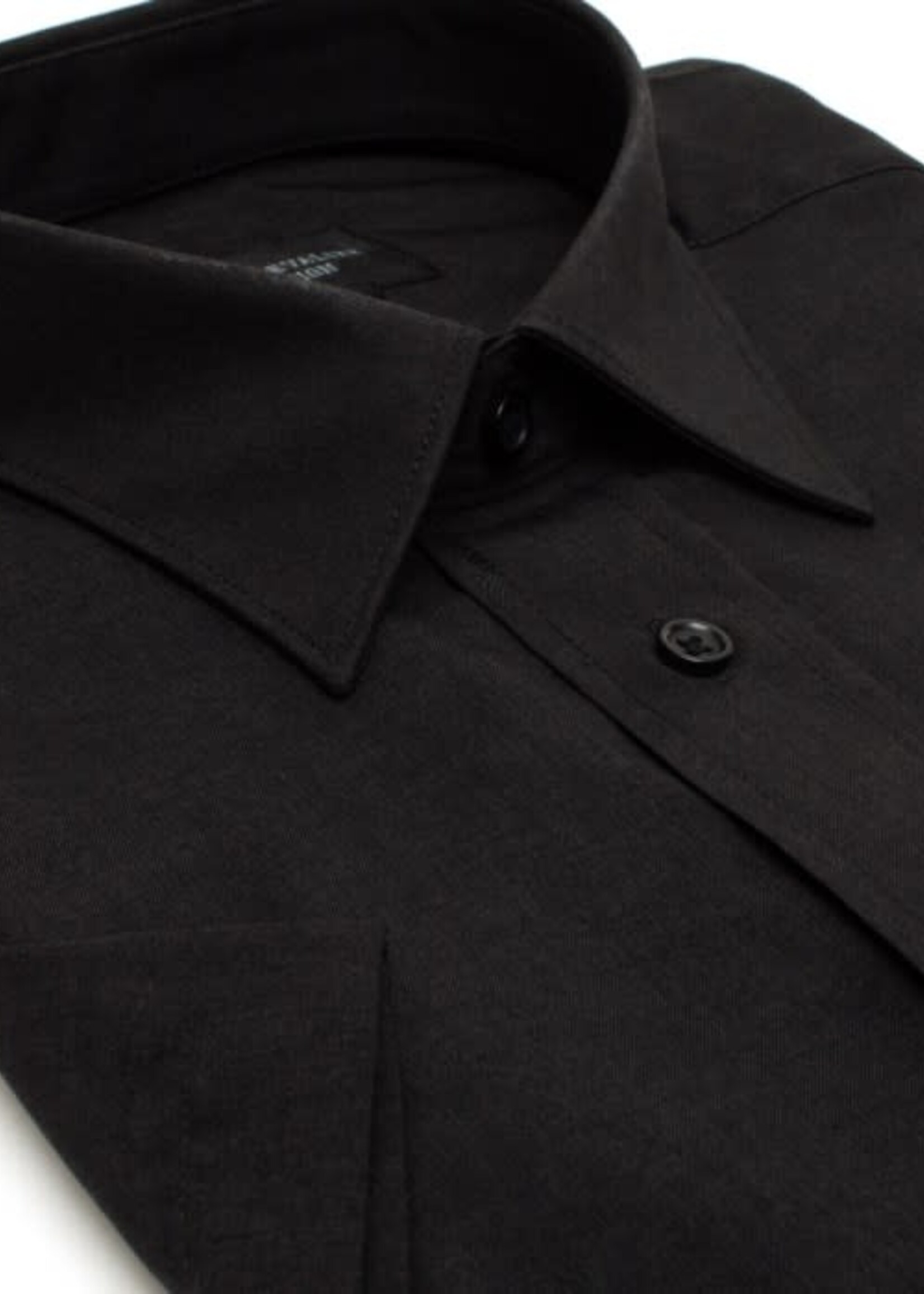 Leo Chevalier Leo Chevalier 100% Micro Polyester Easy Care Dress Shirt | Black