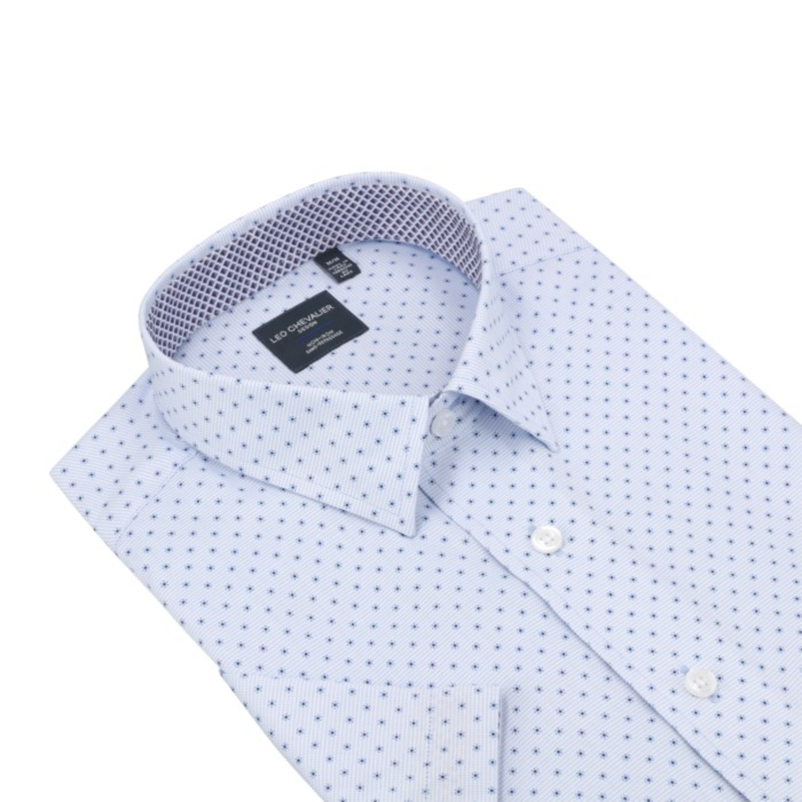 Leo Chevalier 100% COTTON NON-IRON BUTTON DOWN SPORT SHIRT | White Print