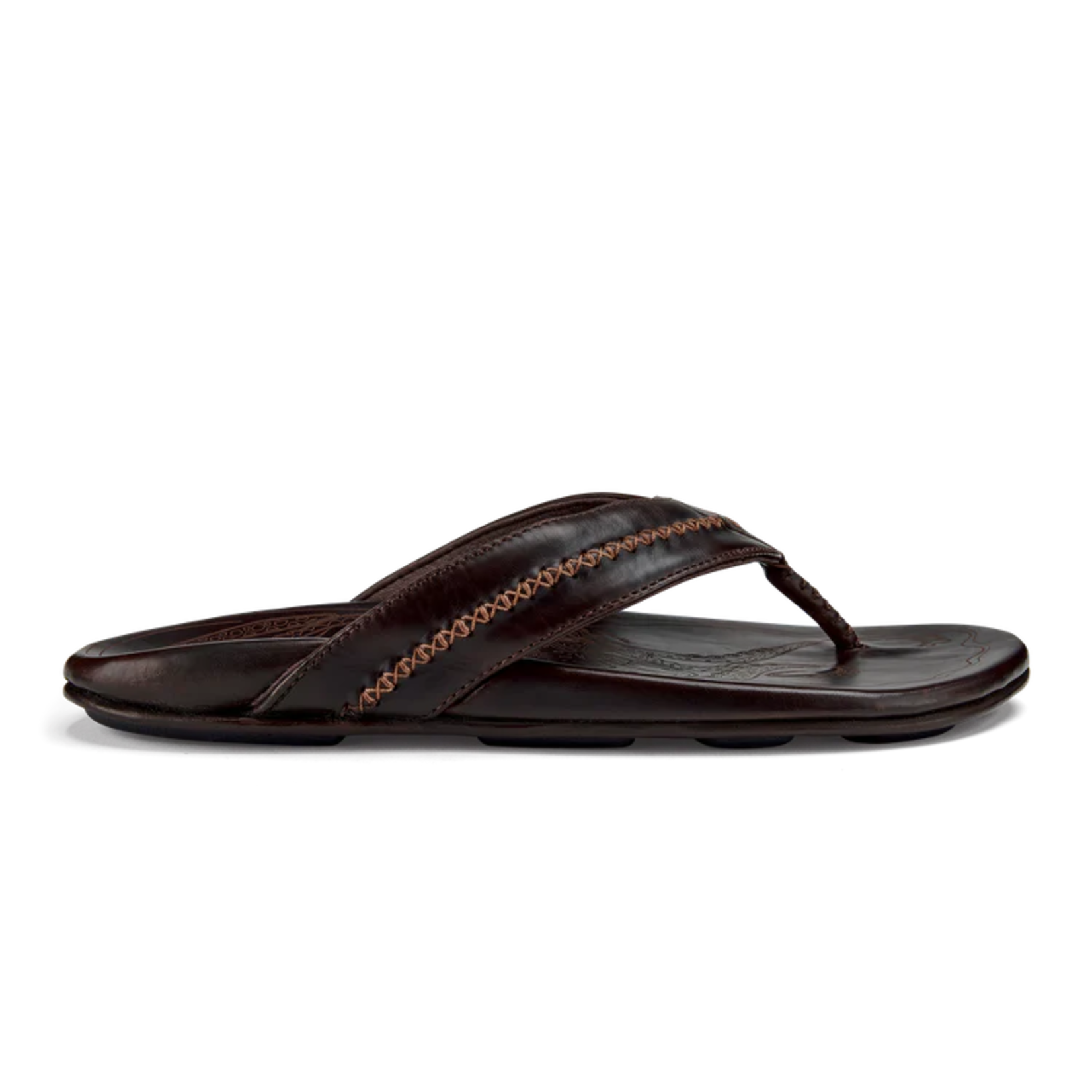 OluKai MEA OLA LEATHER BEACH SANDAL | Dark Java