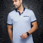 Au Noir Au Noir - CARTER Polo | White Lt Blue