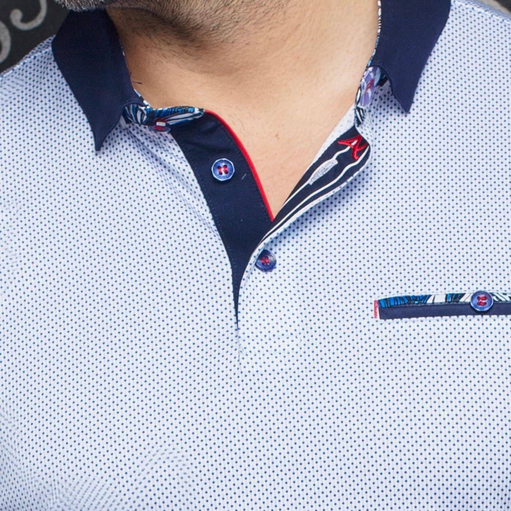 Au Noir POLO | CARTER, White Light Blue