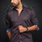 Au Noir Au Noir - BRADFORD | L/S Shirt Blk Red