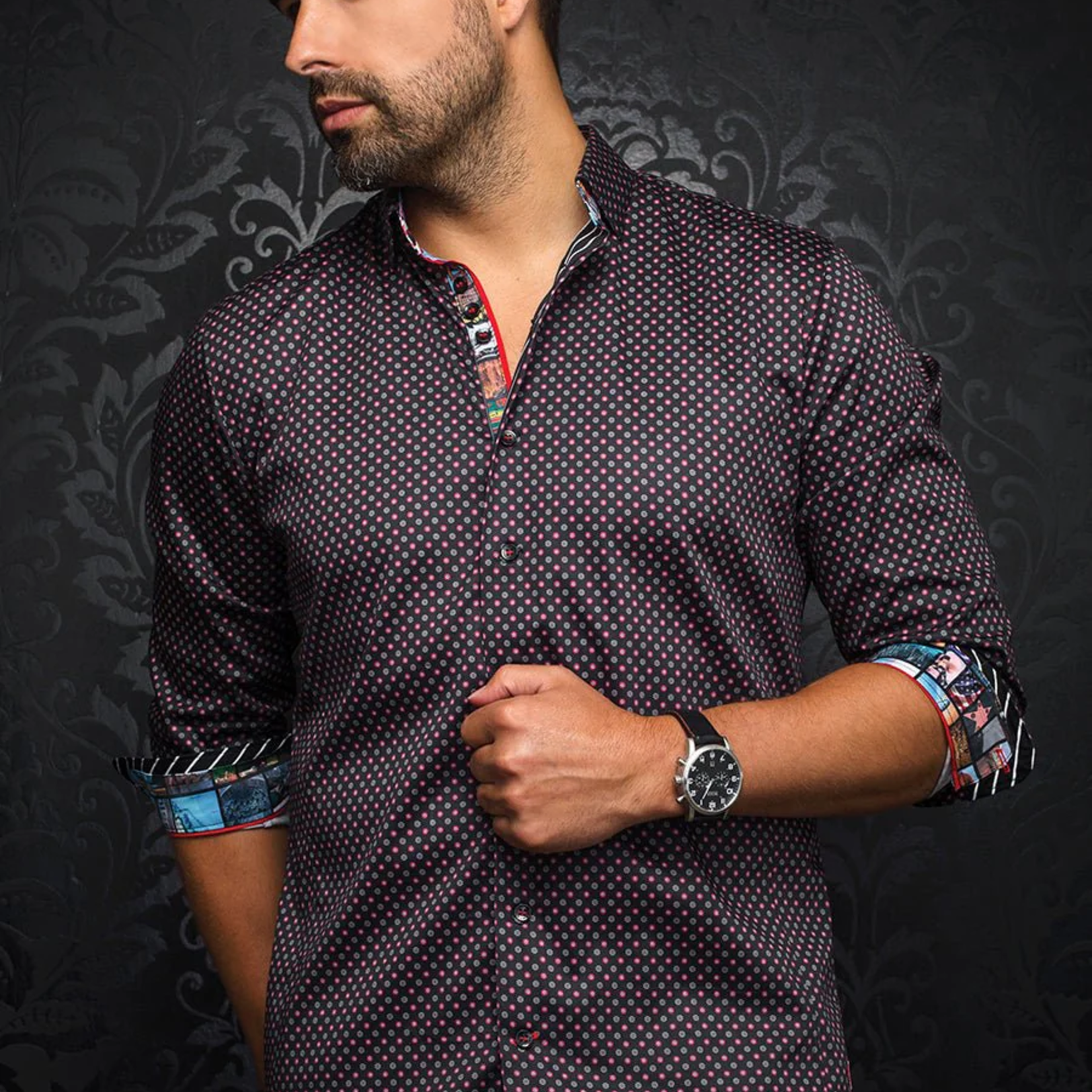 Au Noir SHIRT | BRADFORD, Black / Red