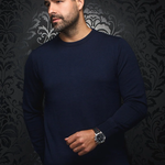 Au Noir Au Noir - MARINI Merino Wool Sweater | Navy