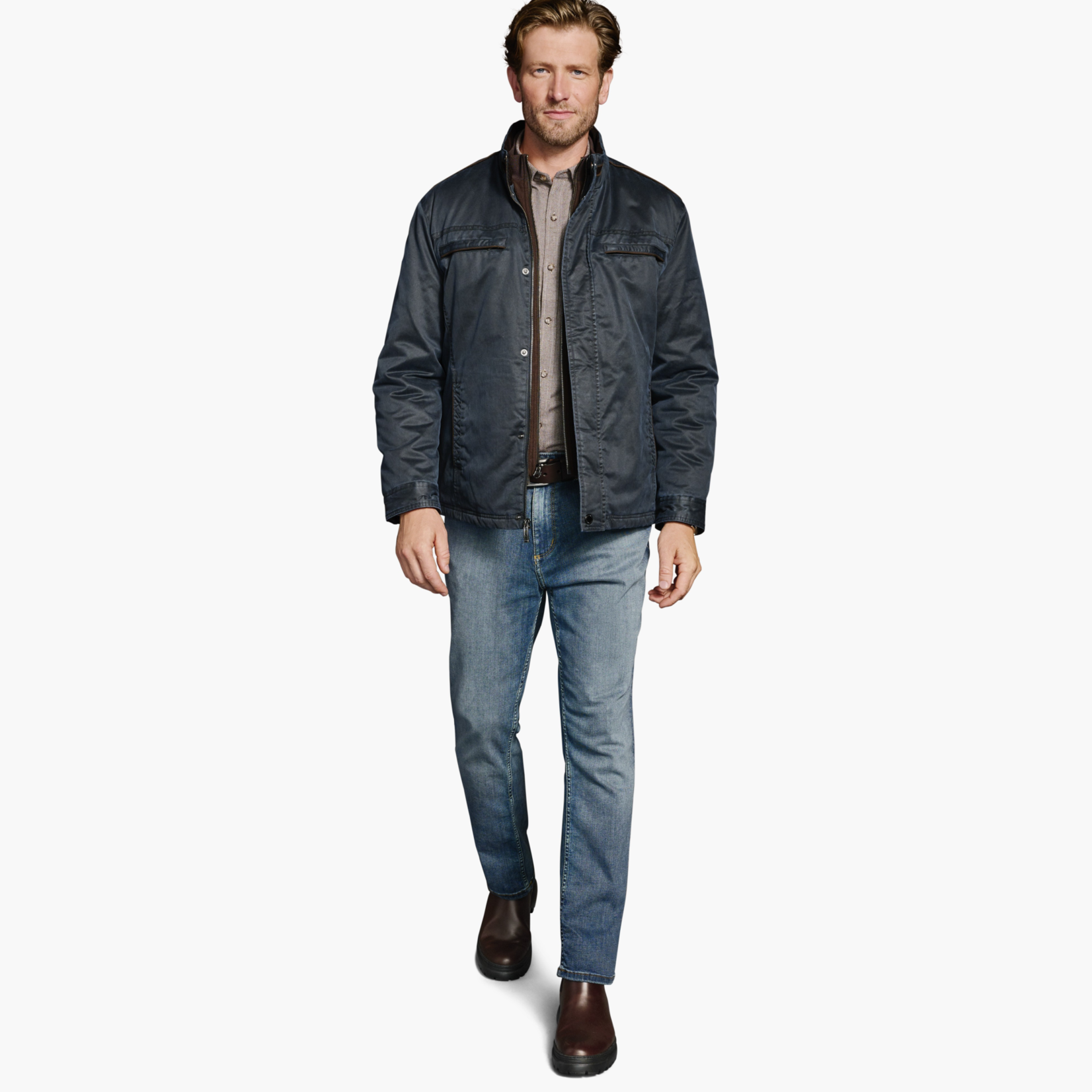 Johnston & Murphy ANTIQUE COTTON JACKET | Navy