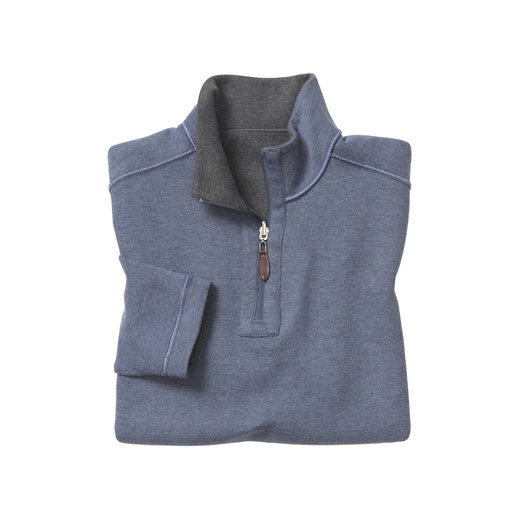 Johnston & Murphy Reversible Solid Quarter-Zip | Charcoal