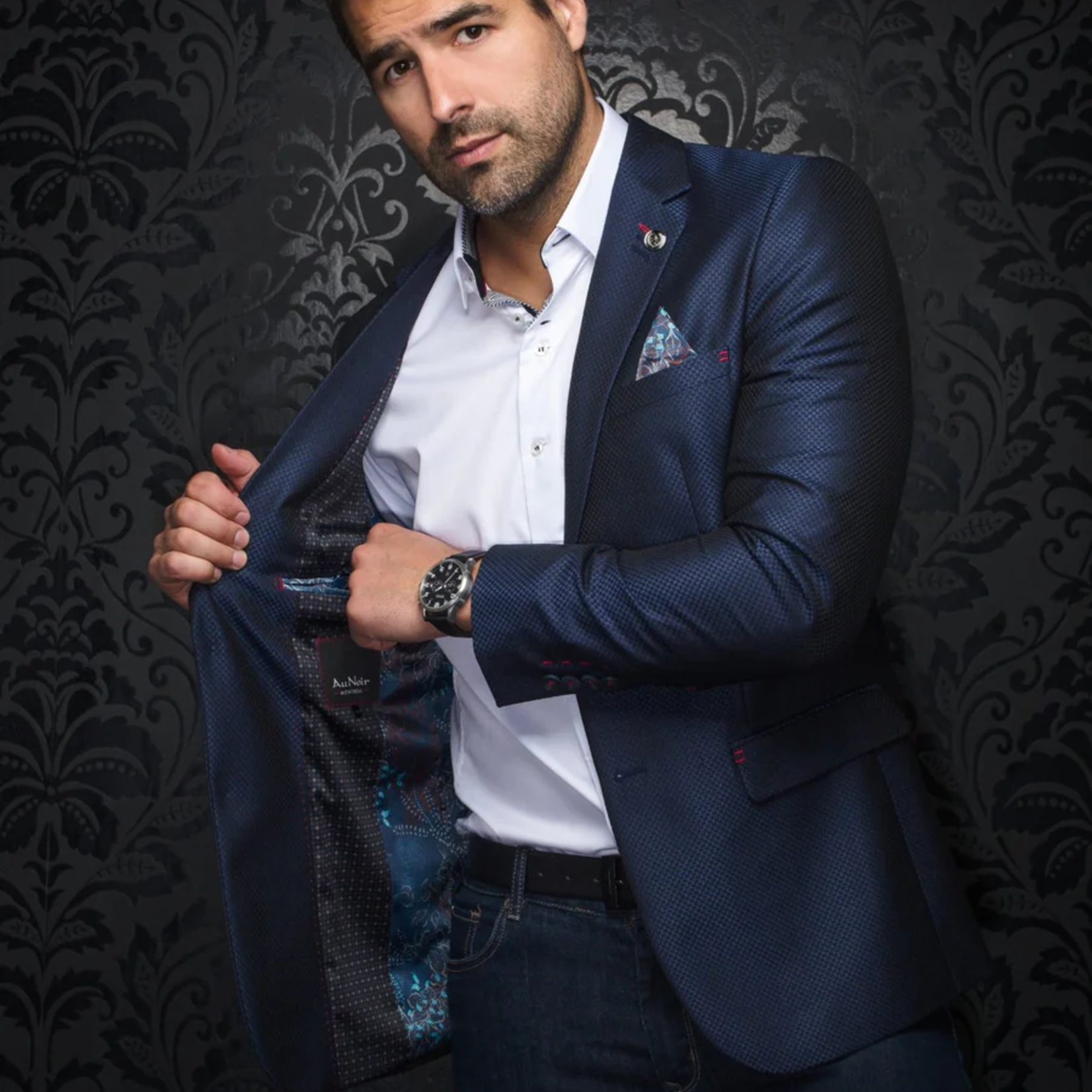 Au Noir Blazer | GIANCARLO, Dark Navy
