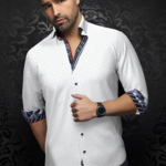 Au Noir Au Noir - LANZANI | L/S Shirt Wht Tobacco