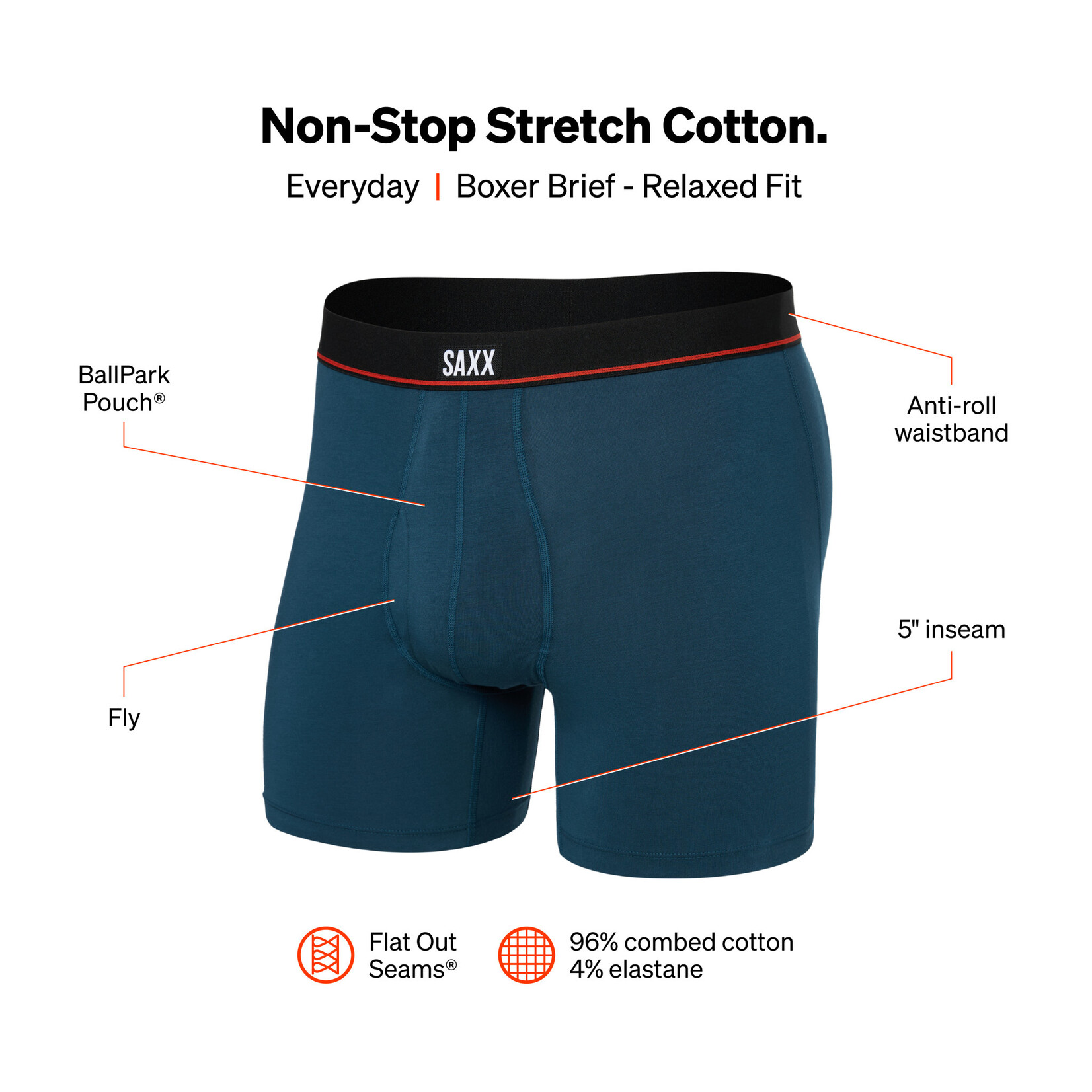 SAXX NON-STOP STRETCH COTTON | Hurricane