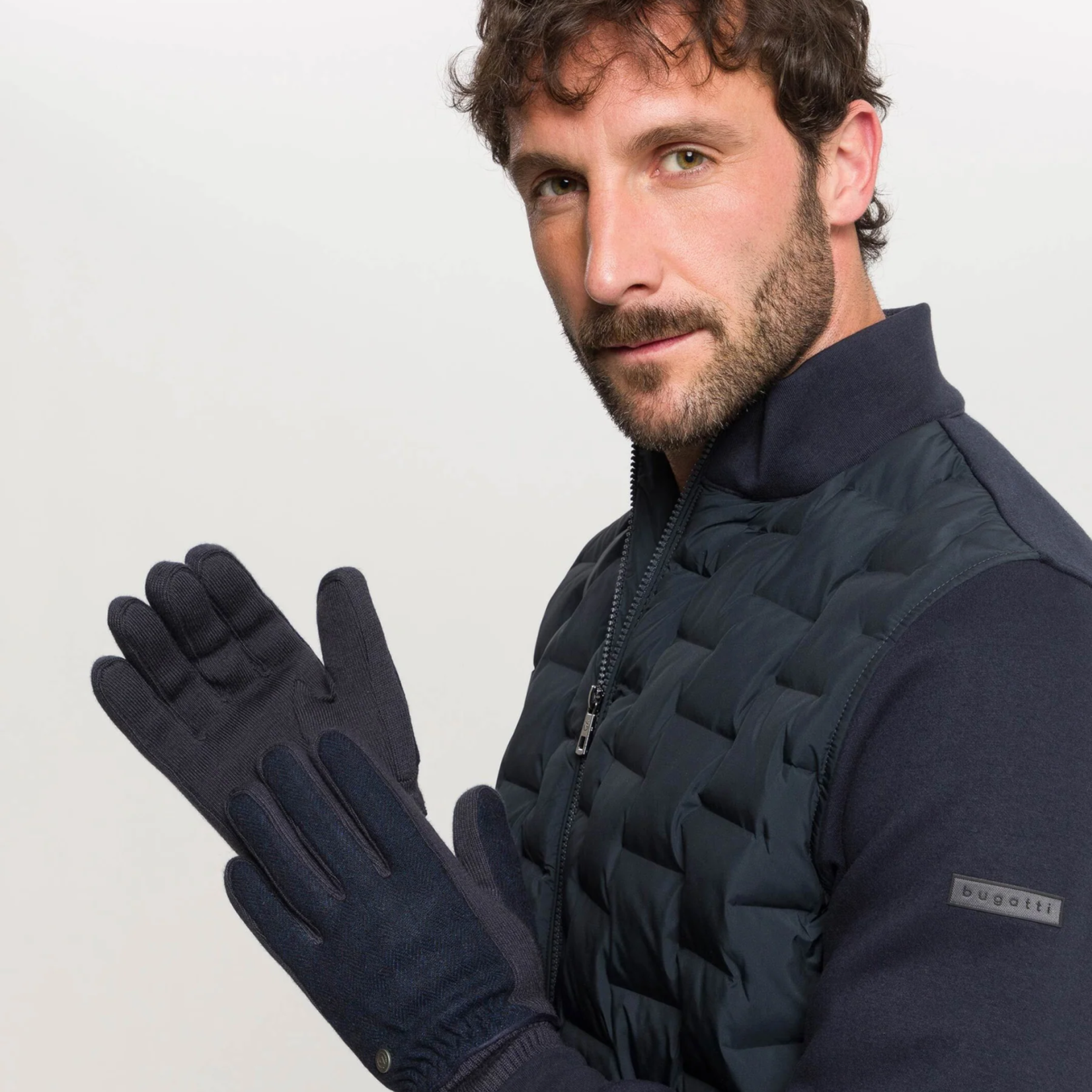 Bugatti BUGATTI GLOVES IN HERRINGBONE DESIGN