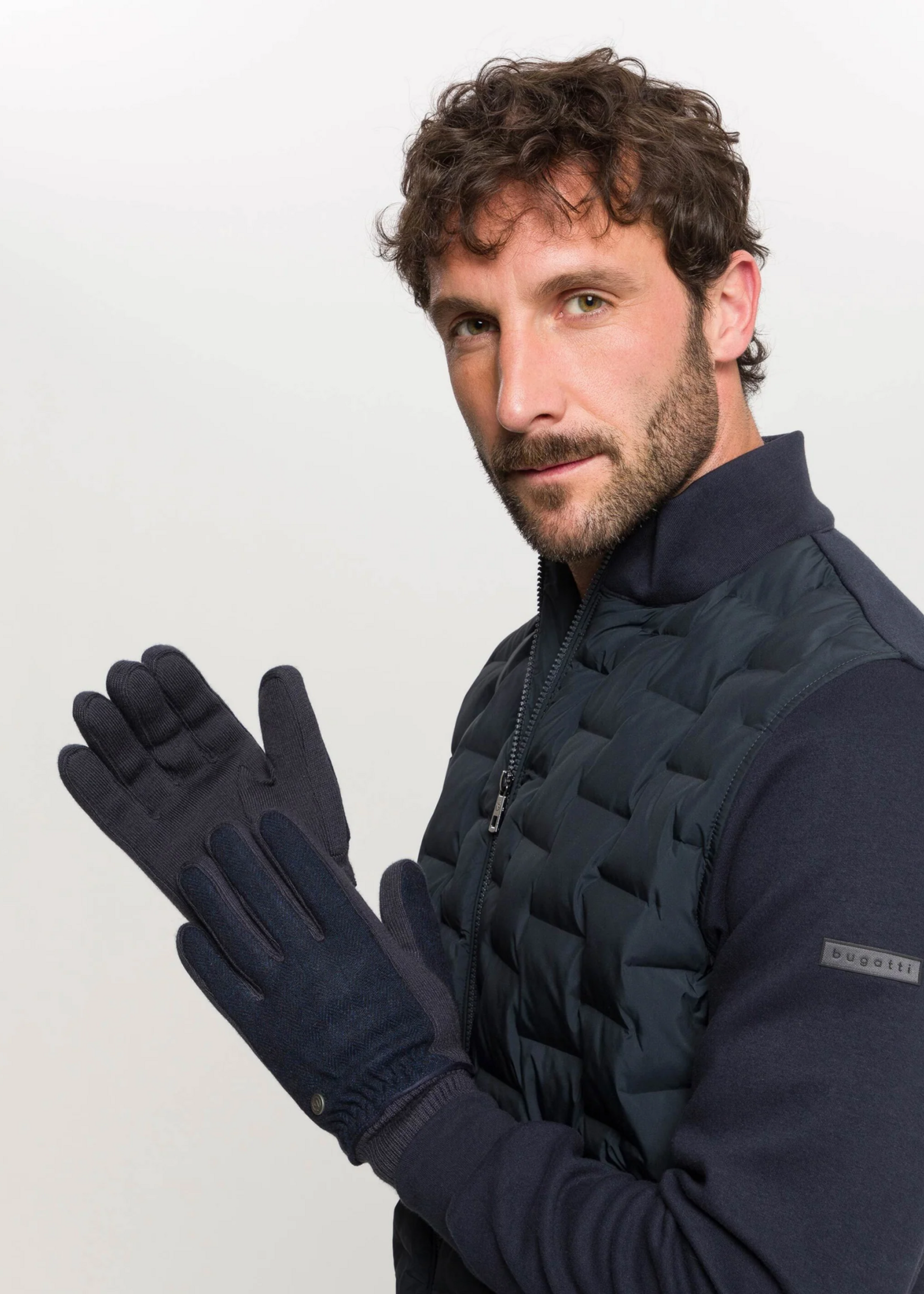 Bugatti BUGATTI GLOVES IN HERRINGBONE DESIGN