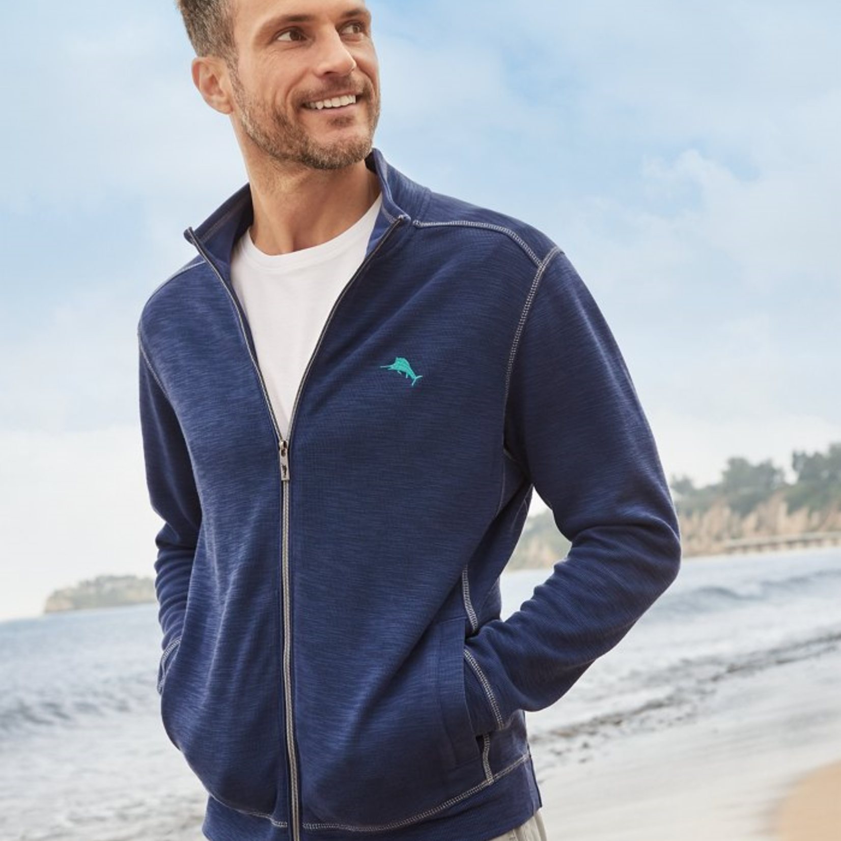 Tommy Bahama TOBAGO BAY FULL ZIP | Island Navy