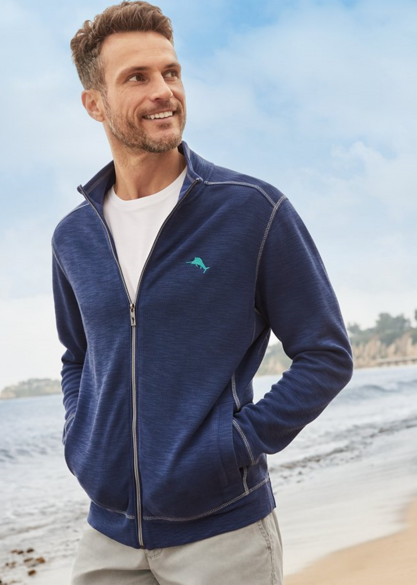 Tommy Bahama TOBAGO BAY FULL ZIP | Island Navy