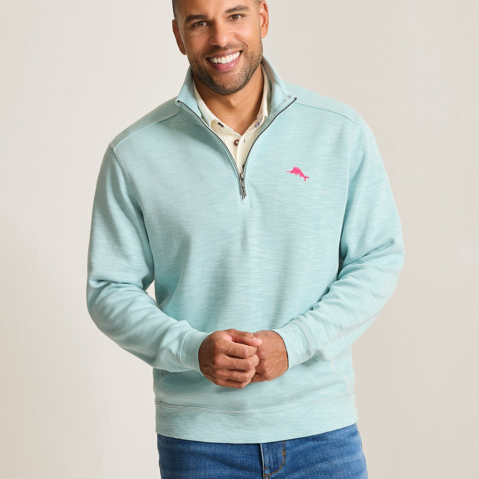 Tommy Bahama TOBAGO BAY 1/2 ZIP SWEATSHIRT | Sterling Blue