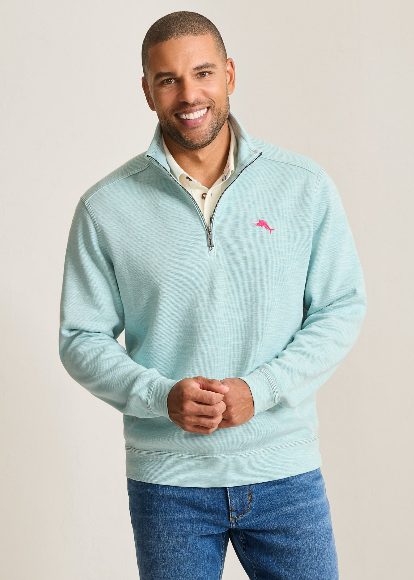Tommy Bahama TOBAGO BAY 1/2 ZIP SWEATSHIRT | Sterling Blue