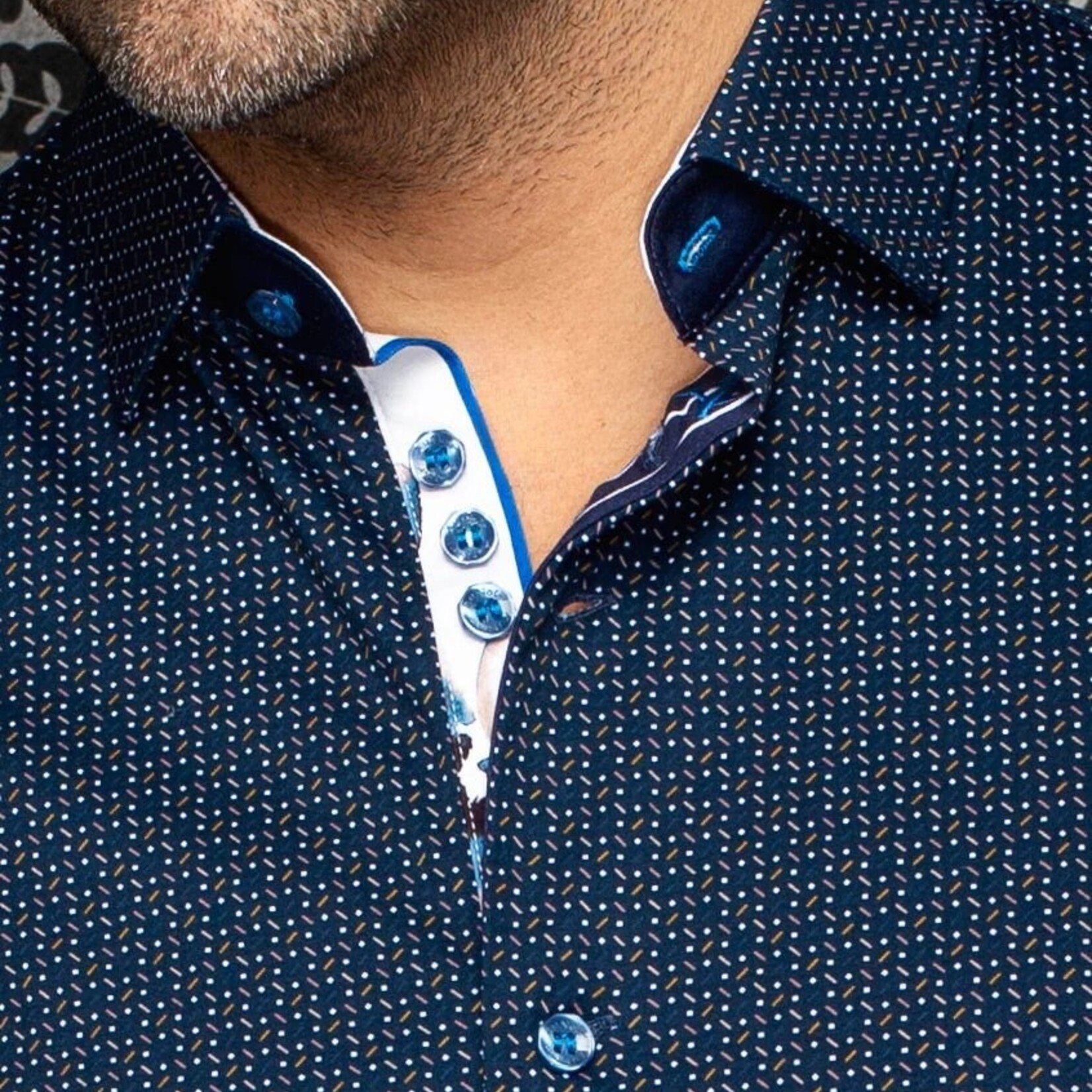 Au Noir ROSEFIELD SHORT SLEEVE | Navy Tobacco