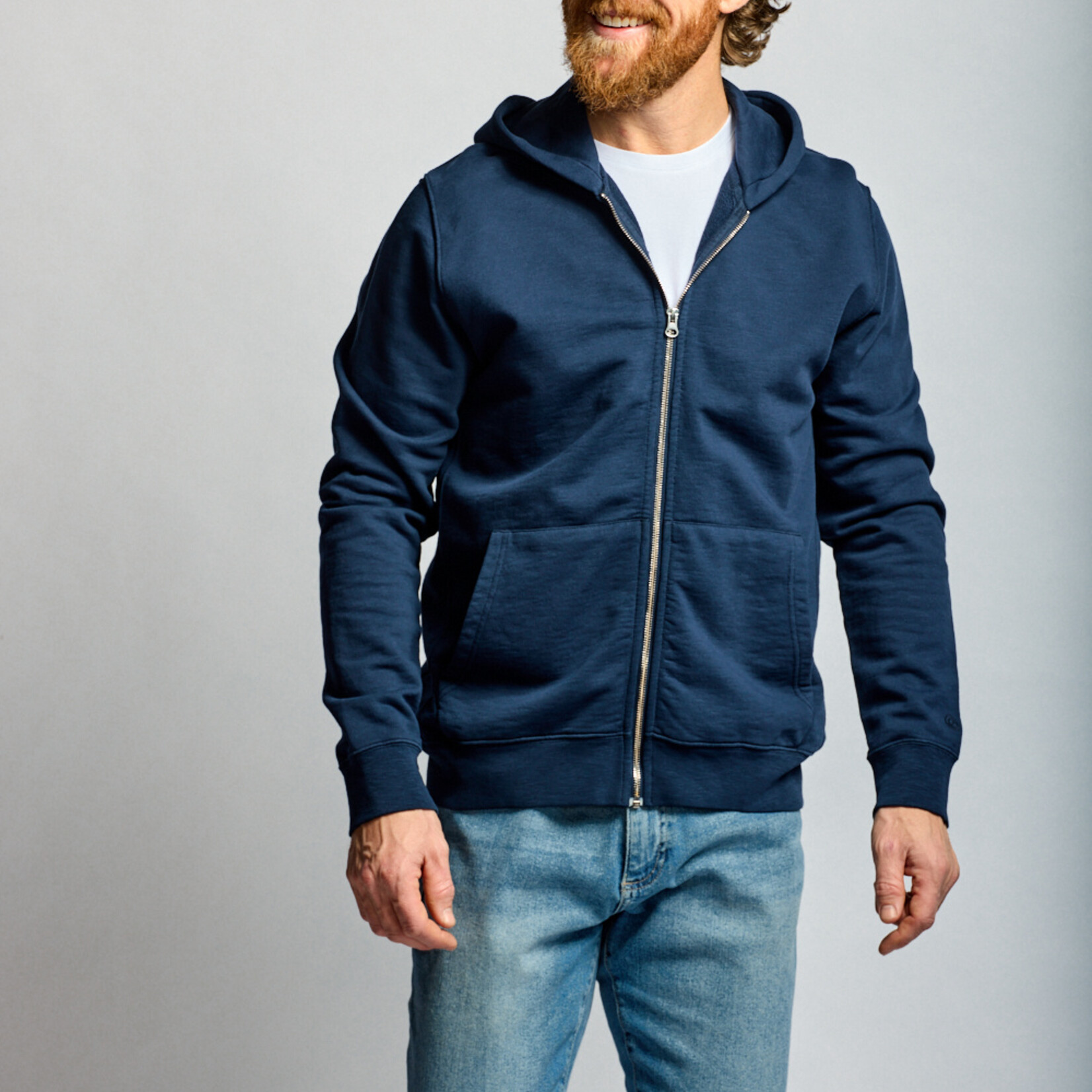 Easy Mondays SLUB COTTON QUARTER ZIP | Navy