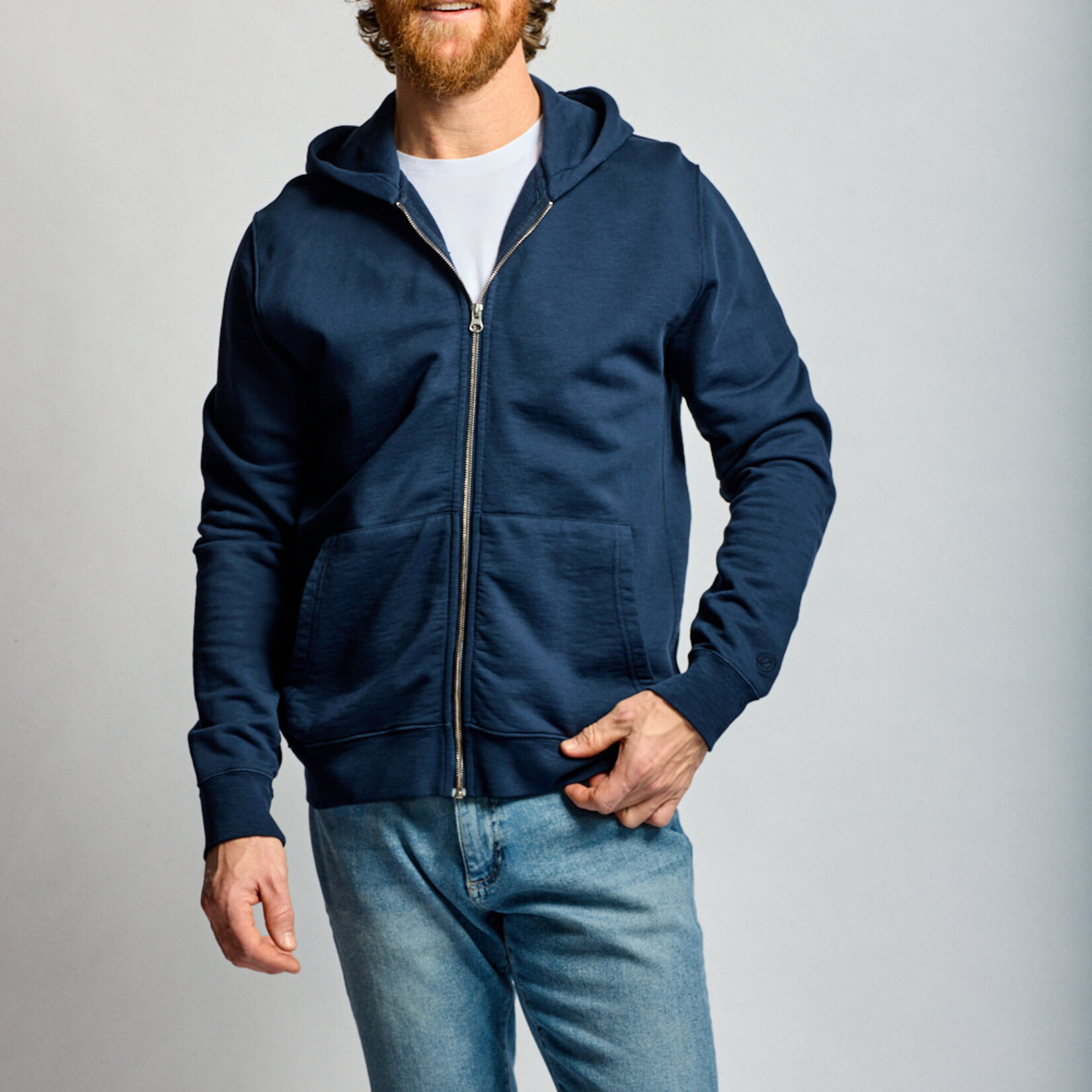 Easy Mondays SLUB COTTON QUARTER ZIP | Navy