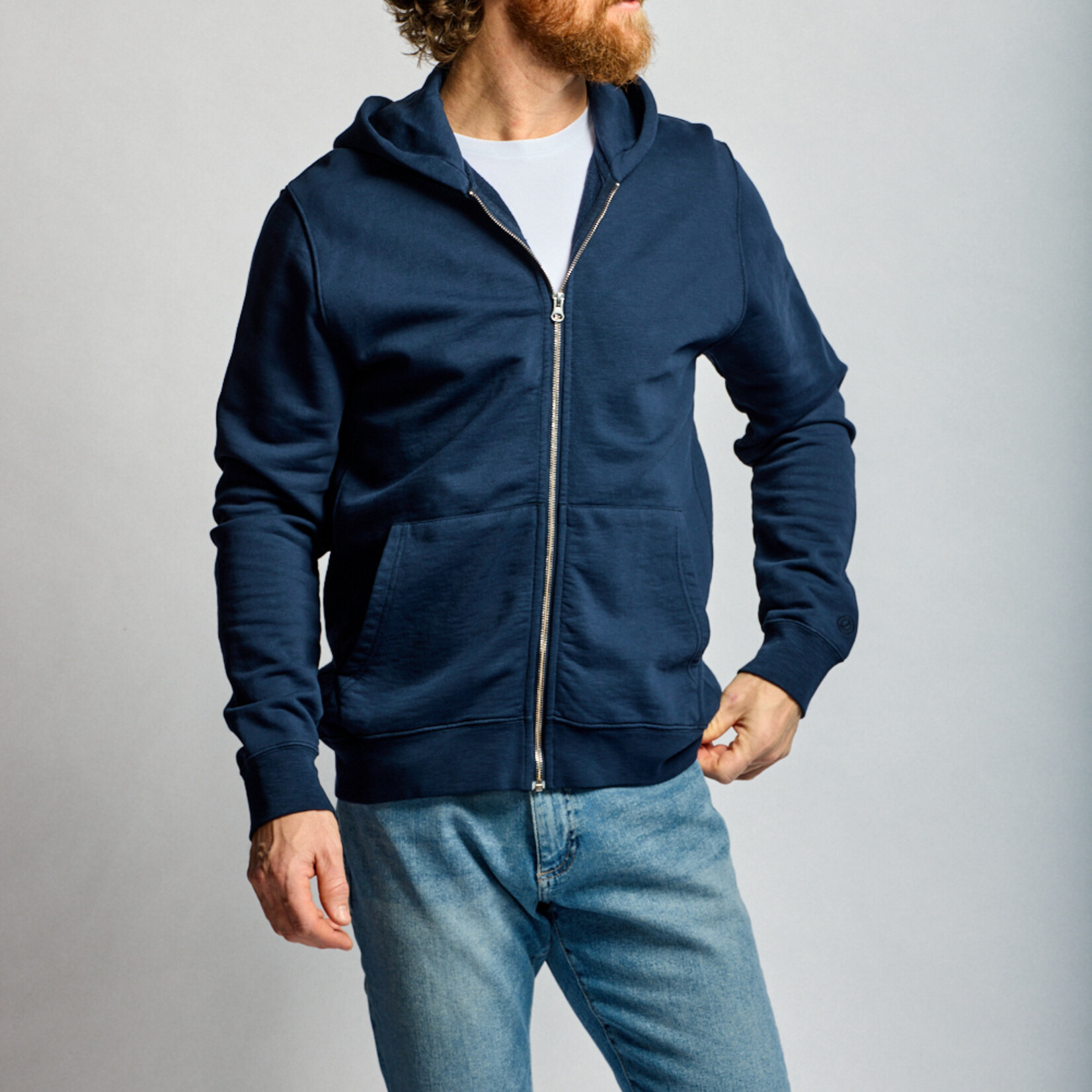 Easy Mondays SLUB COTTON QUARTER ZIP | Navy